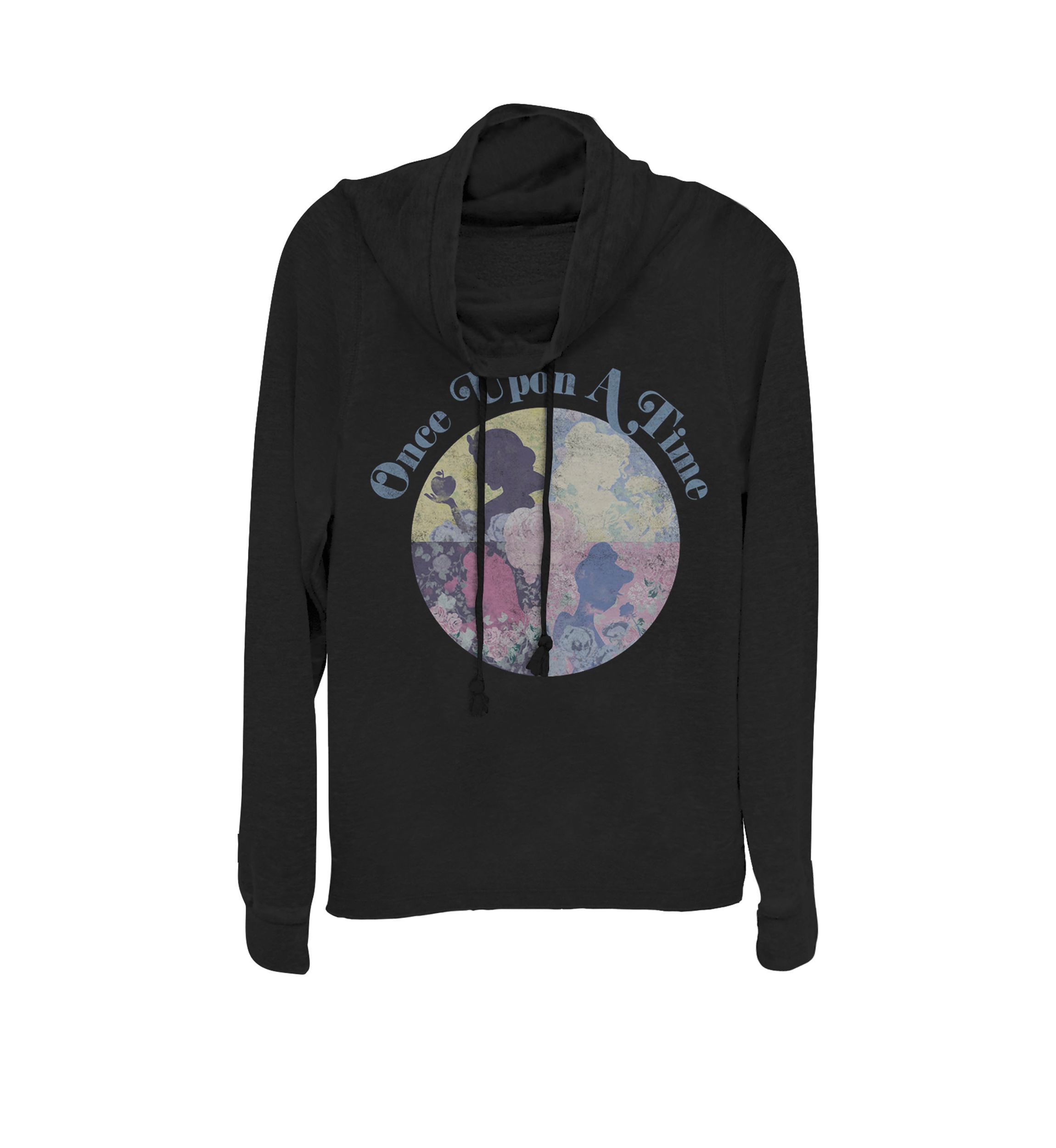 Princess Once Upon A Time Silhouette Cowl Neck Graphic Pullover