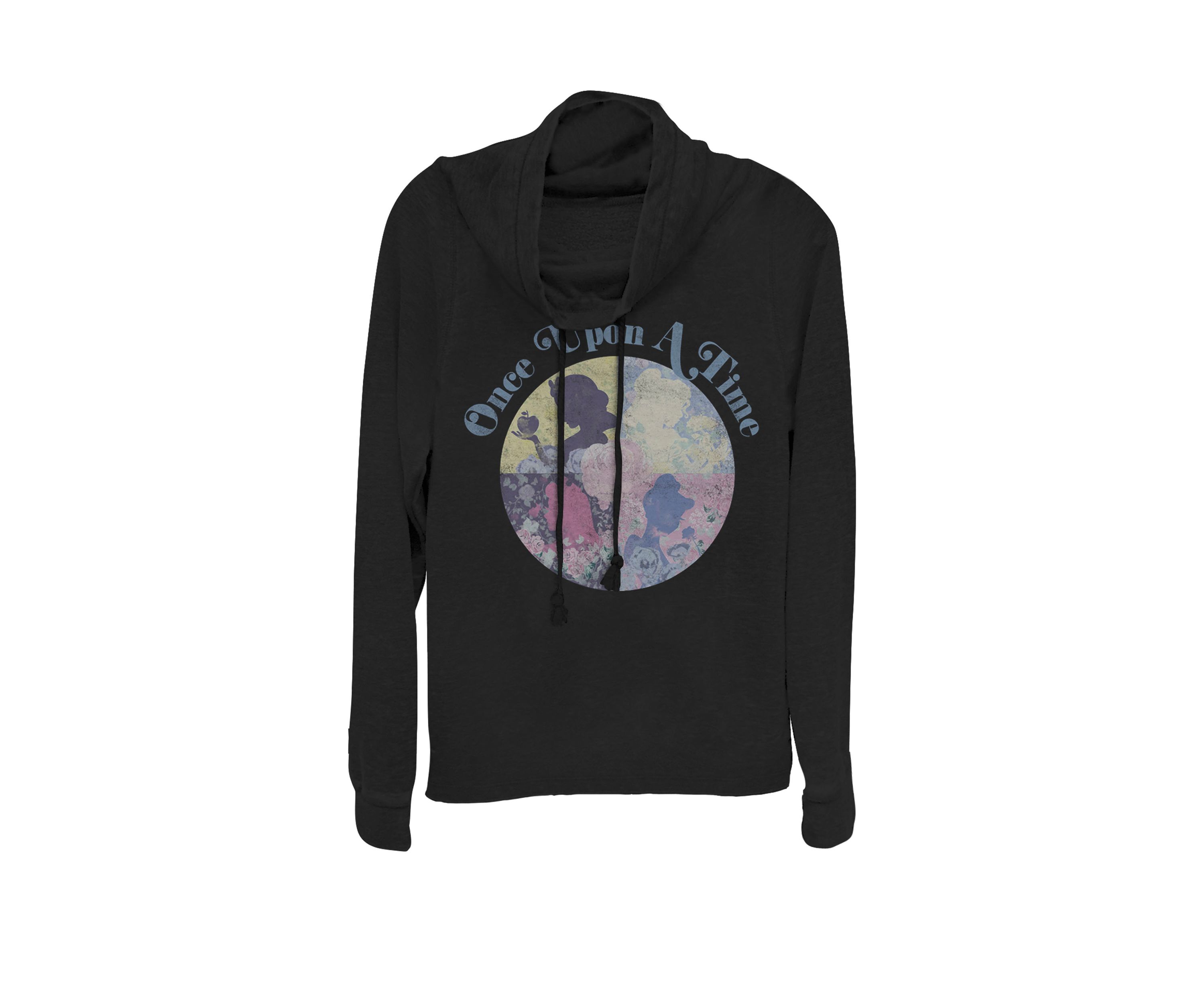 Princess Once Upon A Time Silhouette Cowl Neck Graphic Pullover