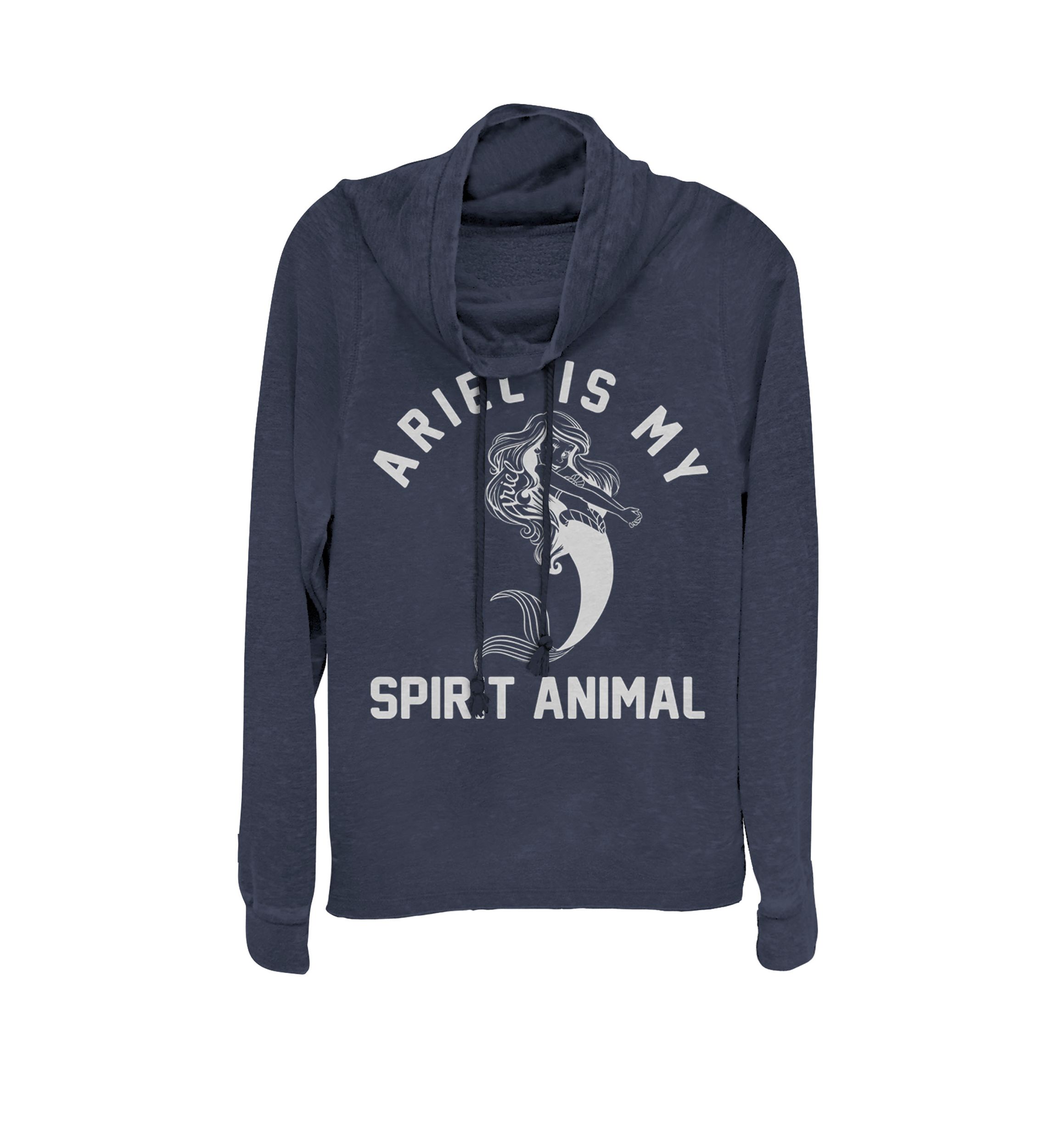 Little Mermaid Ariel My Spirit Animal Cowl Neck Graphic Pullover