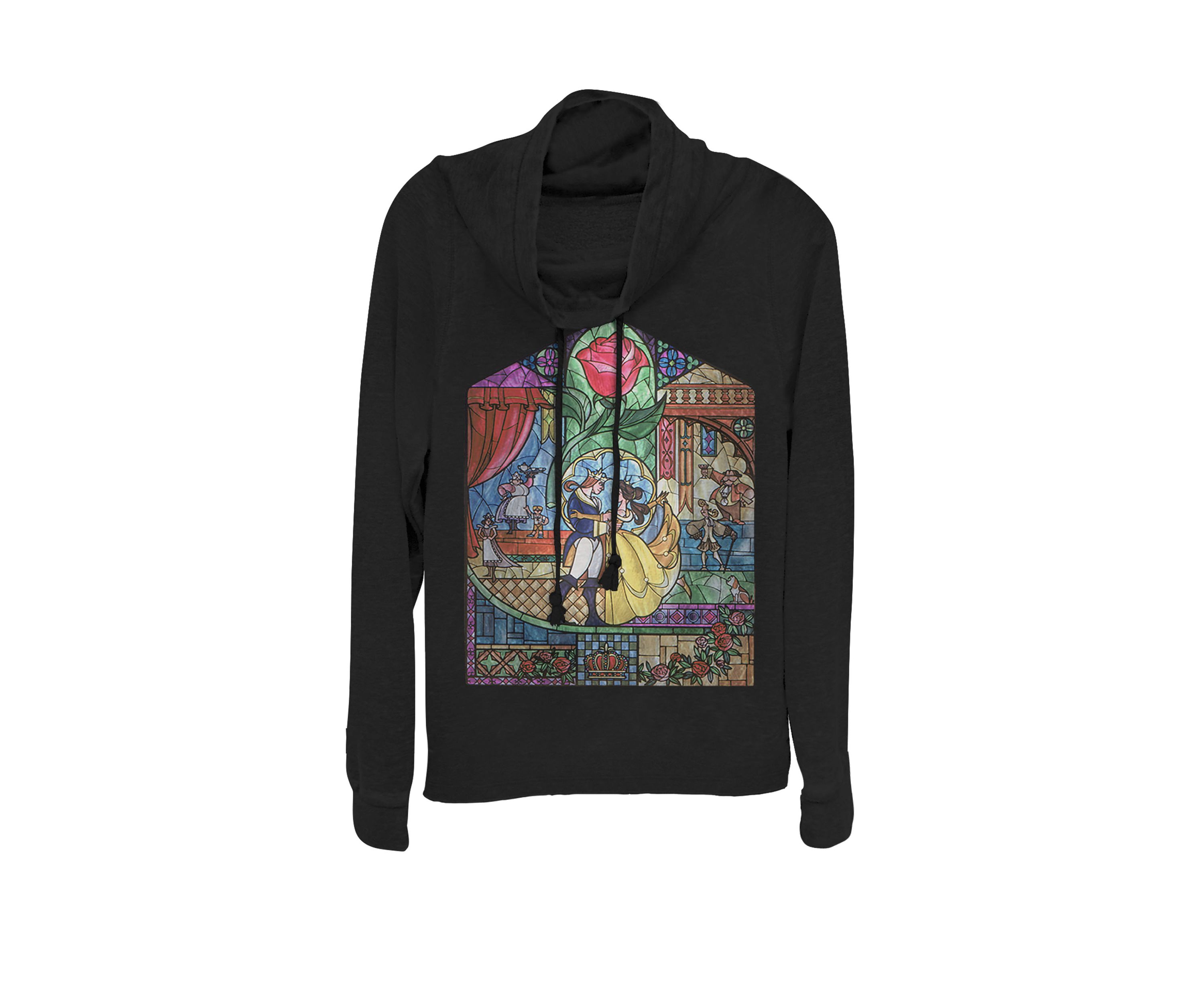 Beauty & The Beast Stained Glass Rose Graphic Pullover