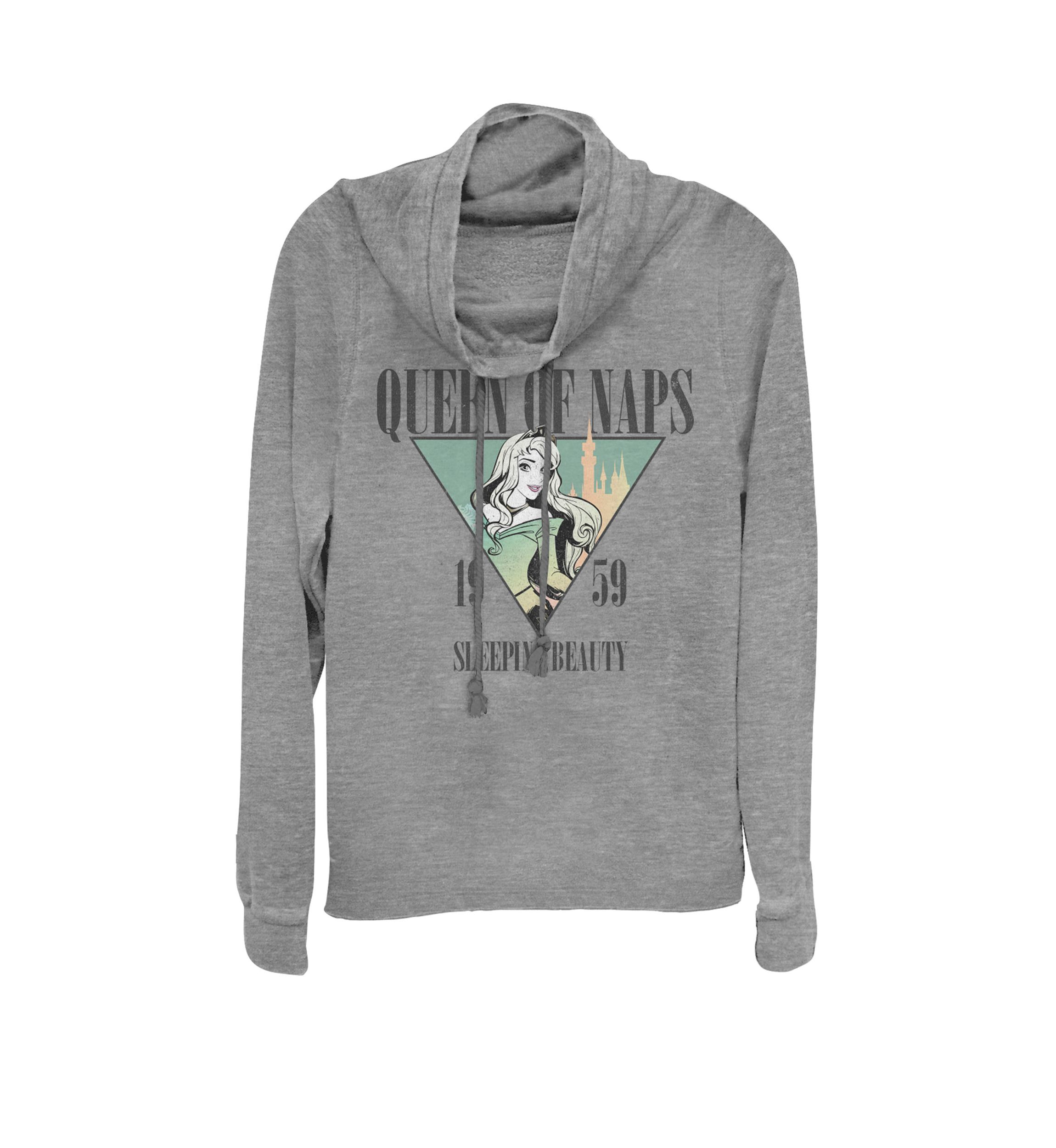 Sleeping Beauty Nap Queen 1959 Cowl Neck Graphic Pullover