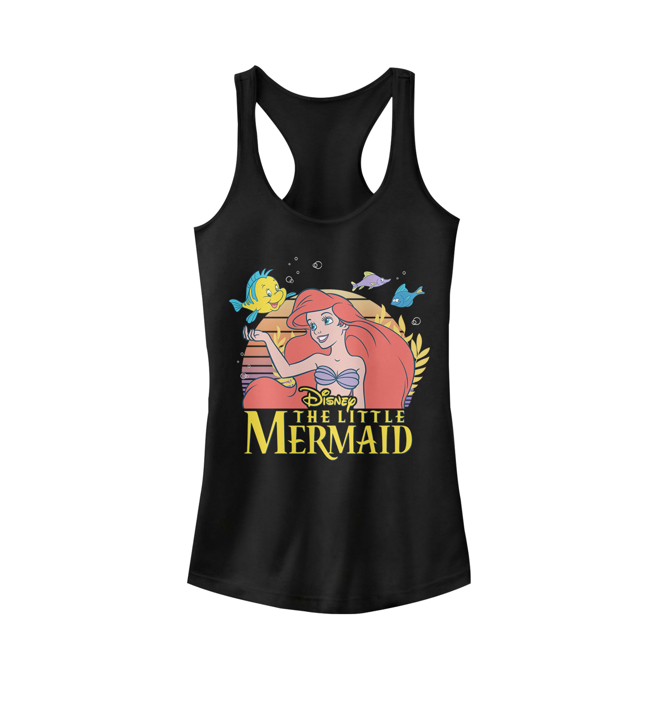 The Little Mermaid Ariel And Flounder Under The Sea Racerback Graphic Tank
