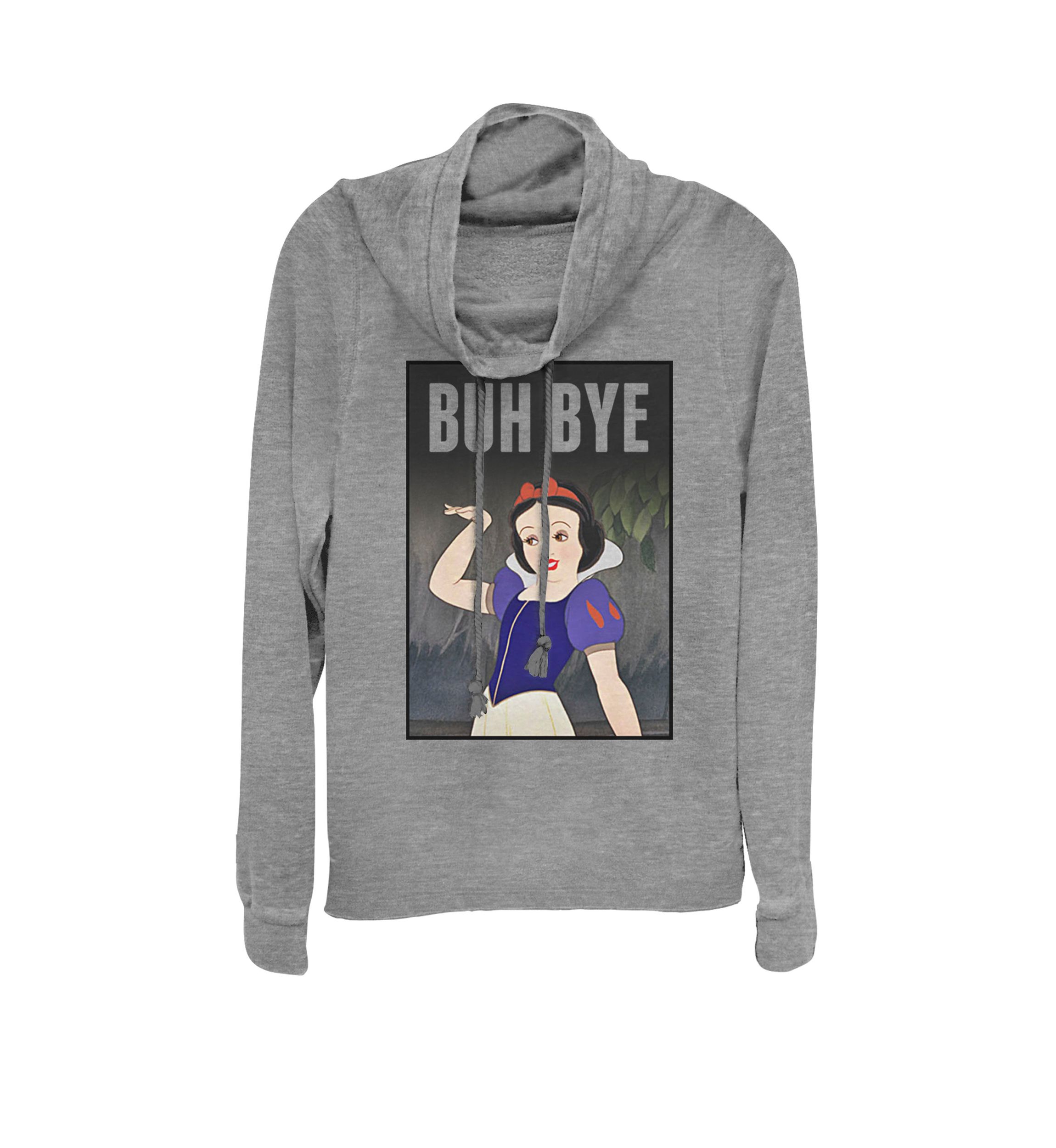 Snow White Buh Bye Poster Cowl Neck Graphic Pullover