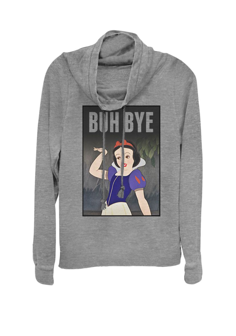 Snow White Buh Bye Poster Cowl Neck Graphic Pullover