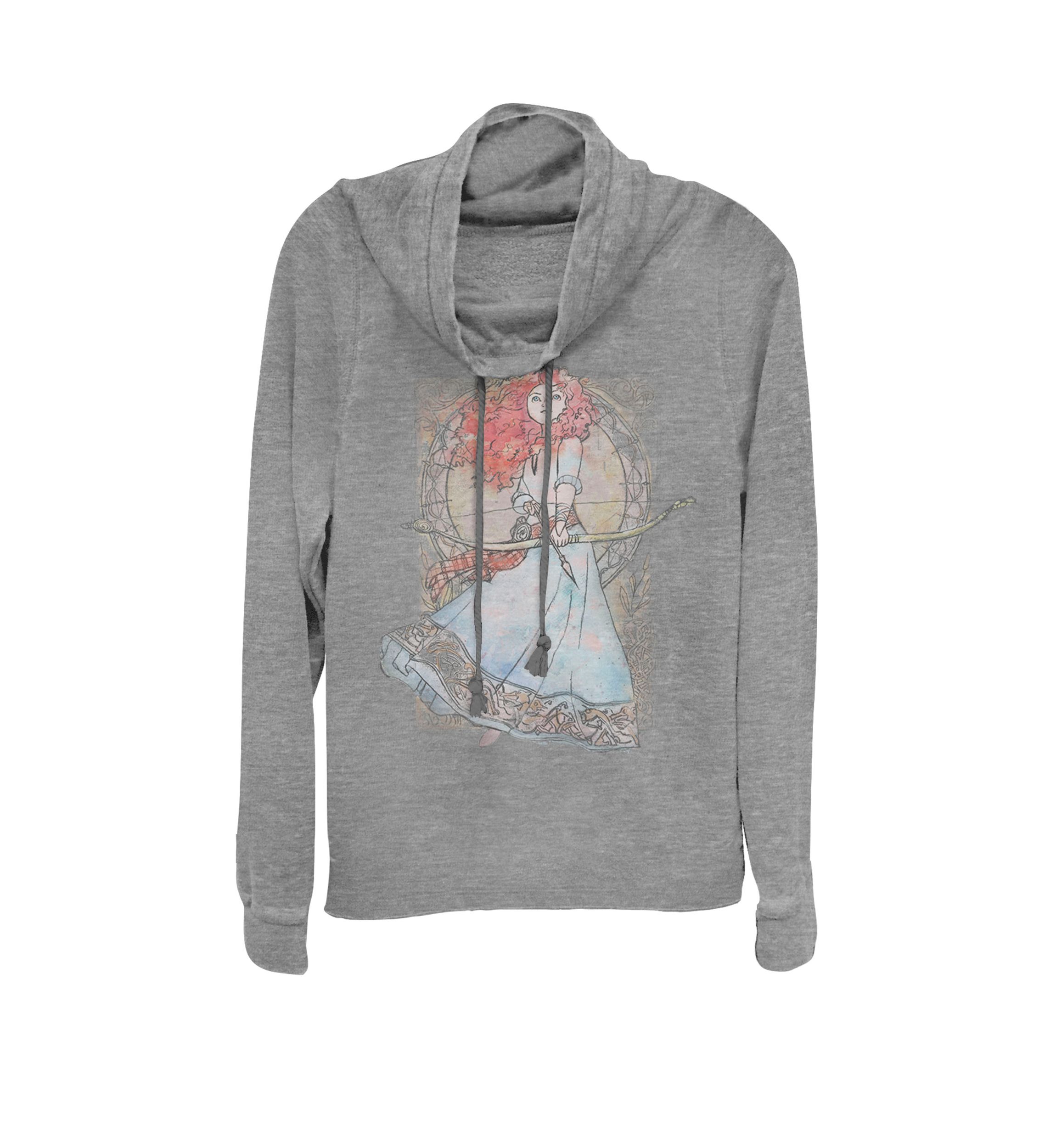 Brave Merida Watercolor Nouveau Cowl Neck Graphic Pullover