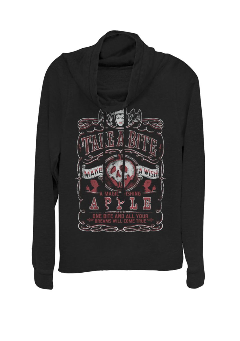 Snow White Take A Bite Vintage Poster Cowl Neck Graphic Pullover