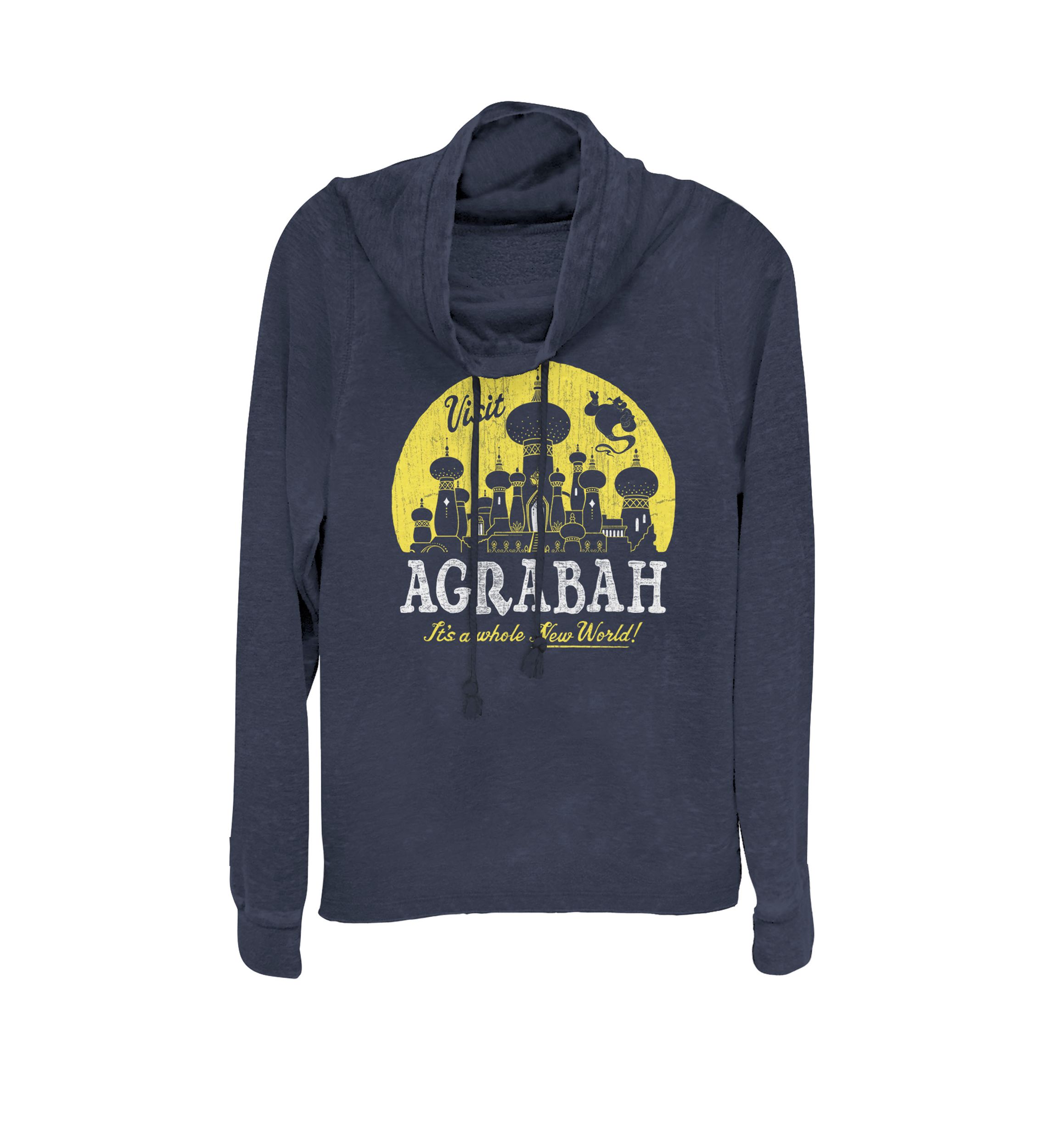 Aladdin Visit Agrabah Its A Whole New World Cowl Neck Graphic Pullover