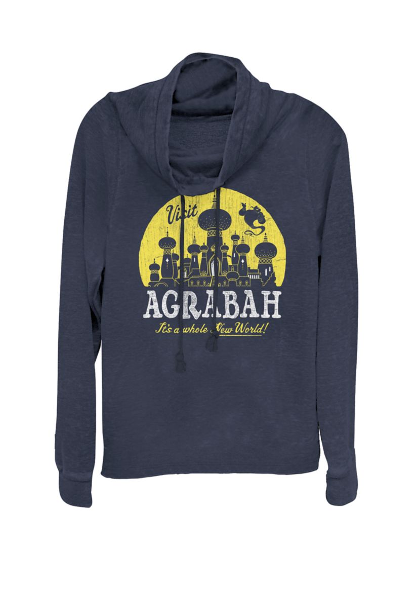Aladdin Visit Agrabah Its A Whole New World Cowl Neck Graphic Pullover