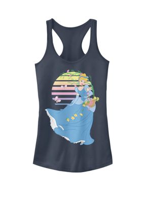 Disney Cinderella Basket of Flowers Gradient Sunset Graphic Racerback Tank Top, XXL