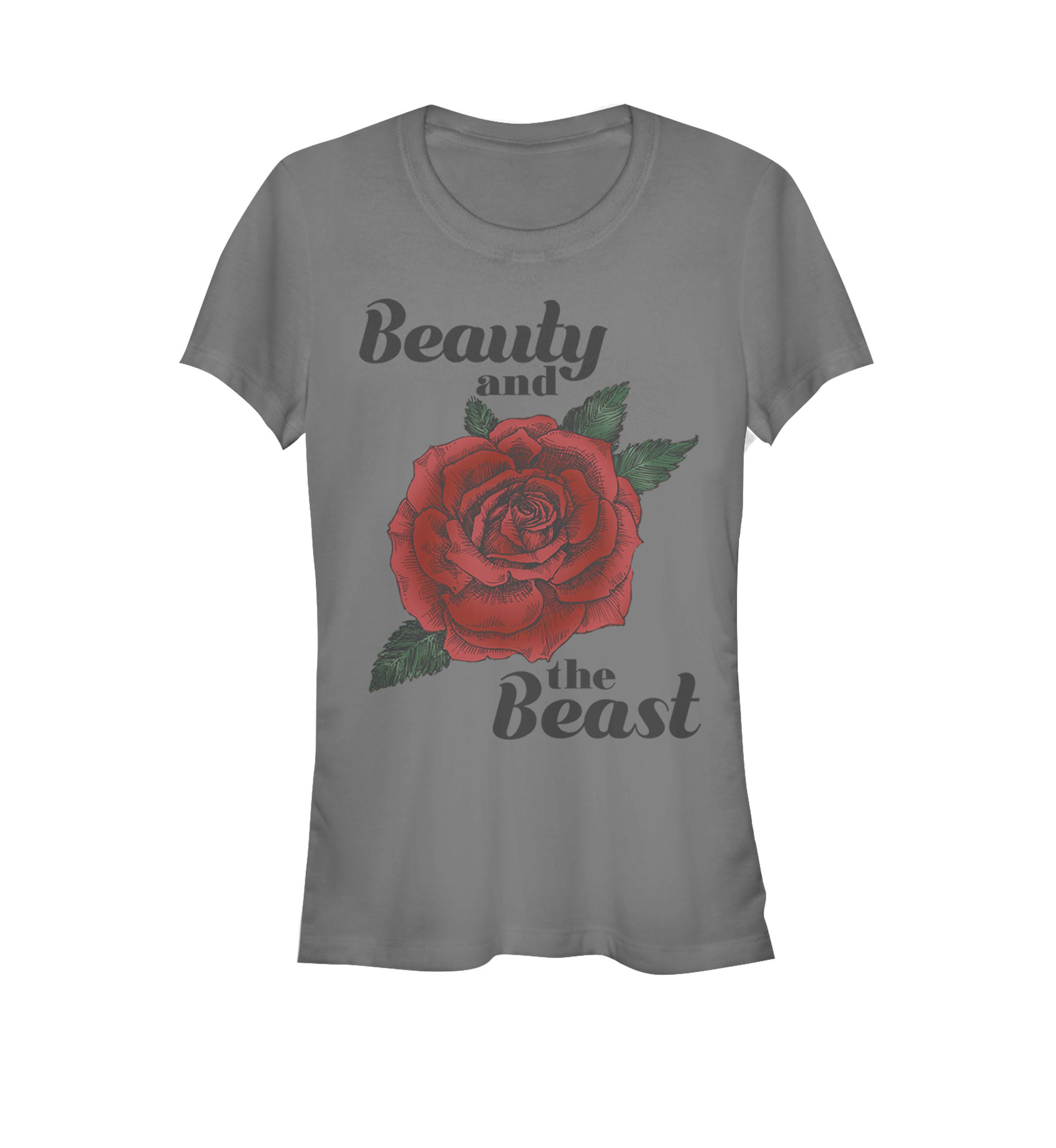 Beauty & The Beast Red Rose Short Sleeve Graphic T-Shirt