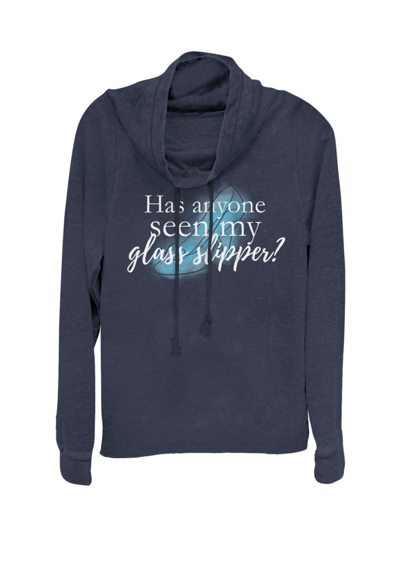 Cinderella Has Anyone Seen My Glass Slipper Cowl Neck Graphic Pullover