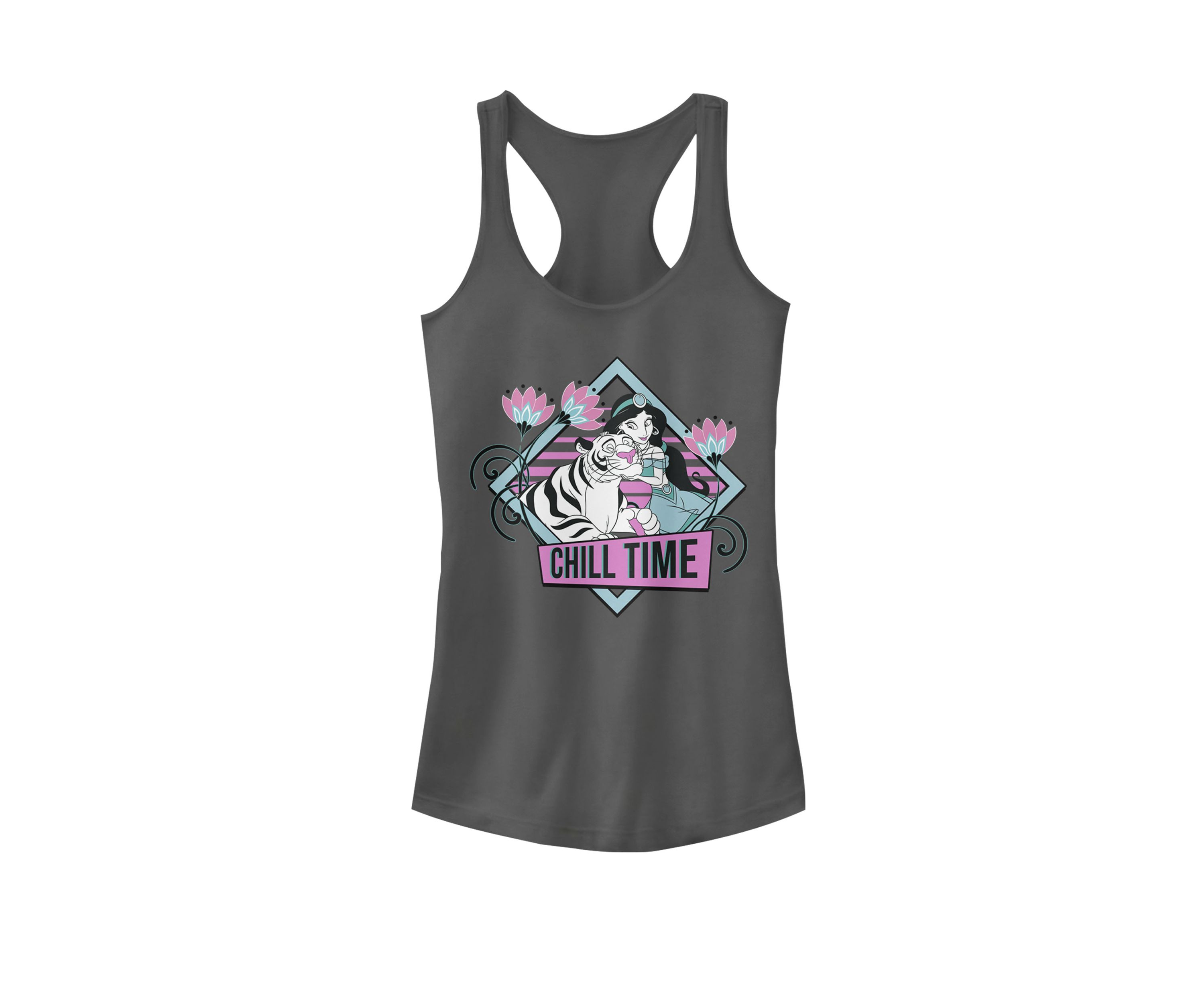 Aladdin Jasmine and Rajah Chill Time Graphic Racerback Tank