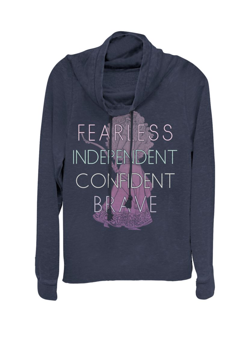 Brave Merida Fearless Independent Confident Attributes Cowl Neck Graphic Pullover