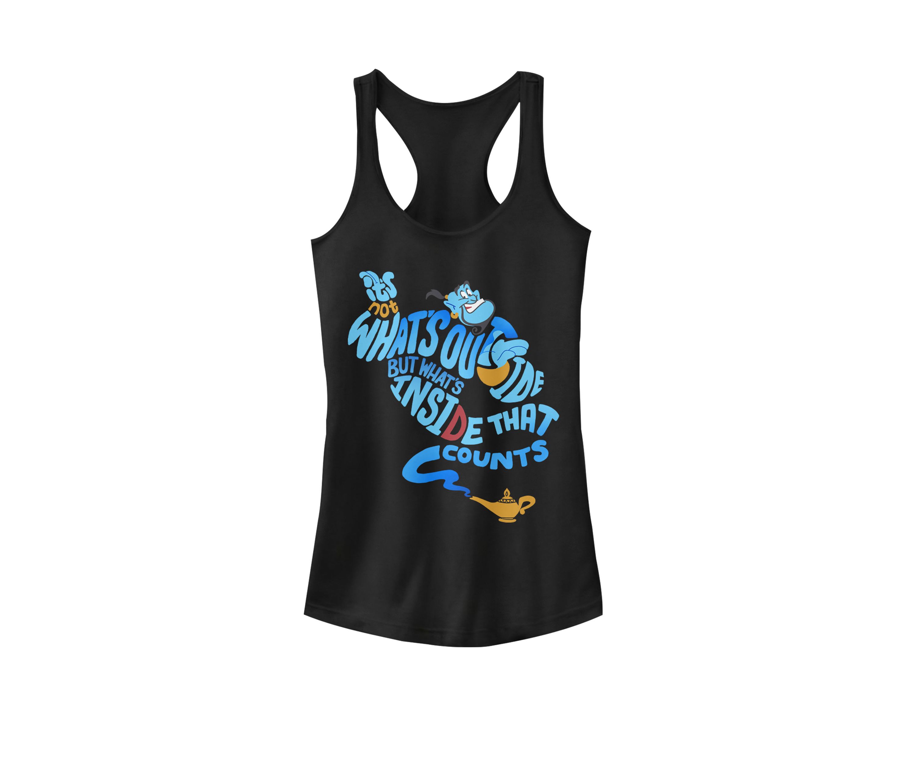 Aladdin Genie It’s Whats Inside That Counts Graphic Racerback Tank
