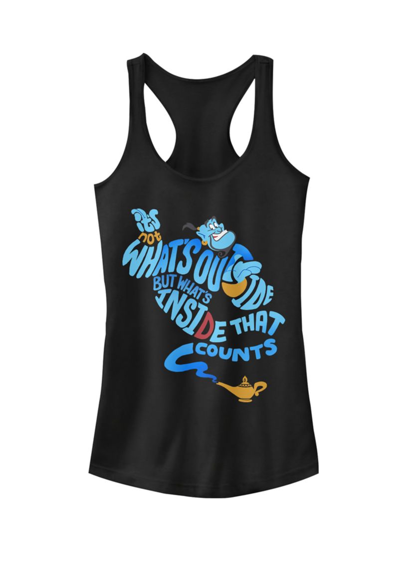 Aladdin Genie It’s Whats Inside That Counts Graphic Racerback Tank