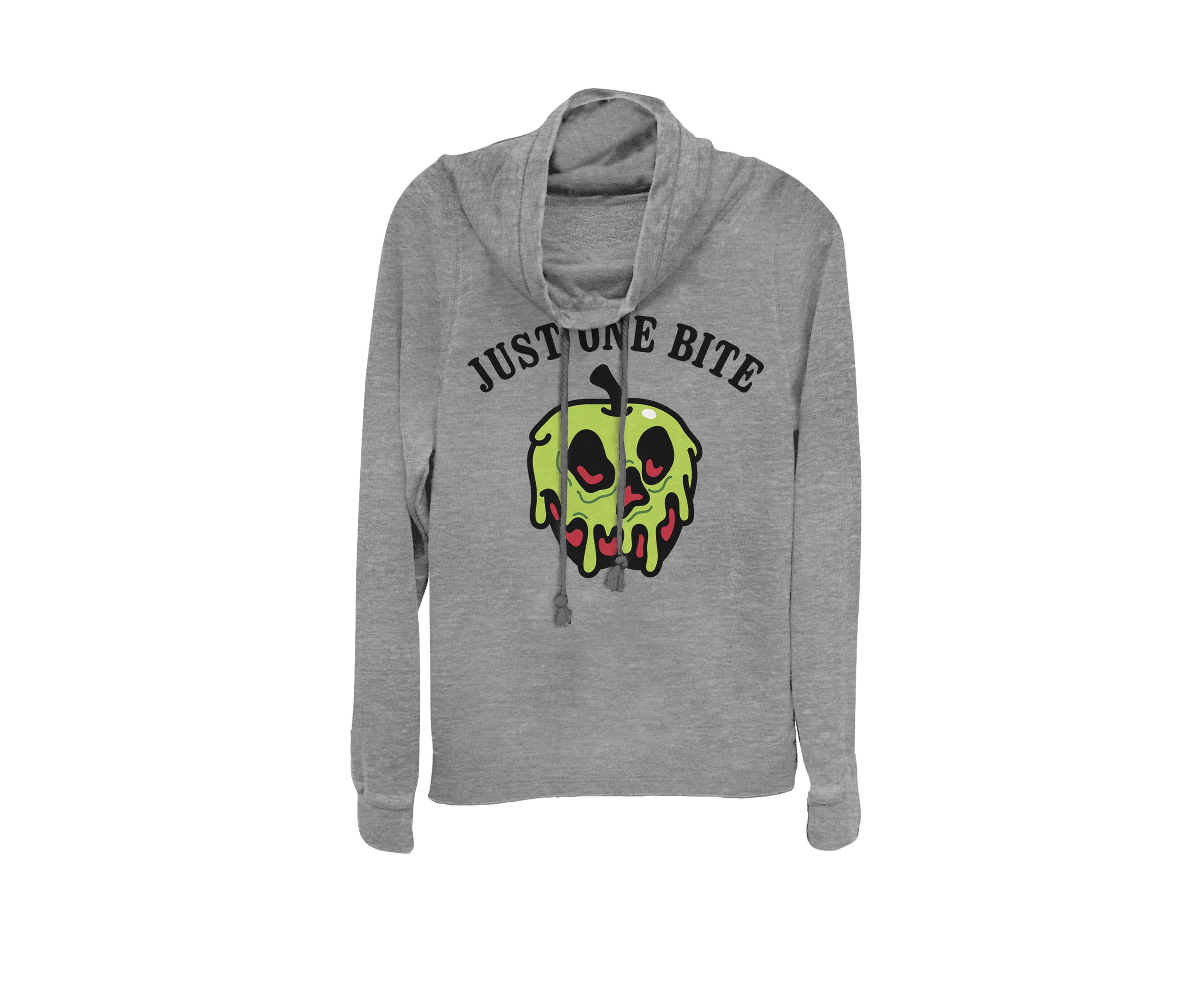 Snow White Poison Apple Just One Bite Cowl Neck Graphic Pullover