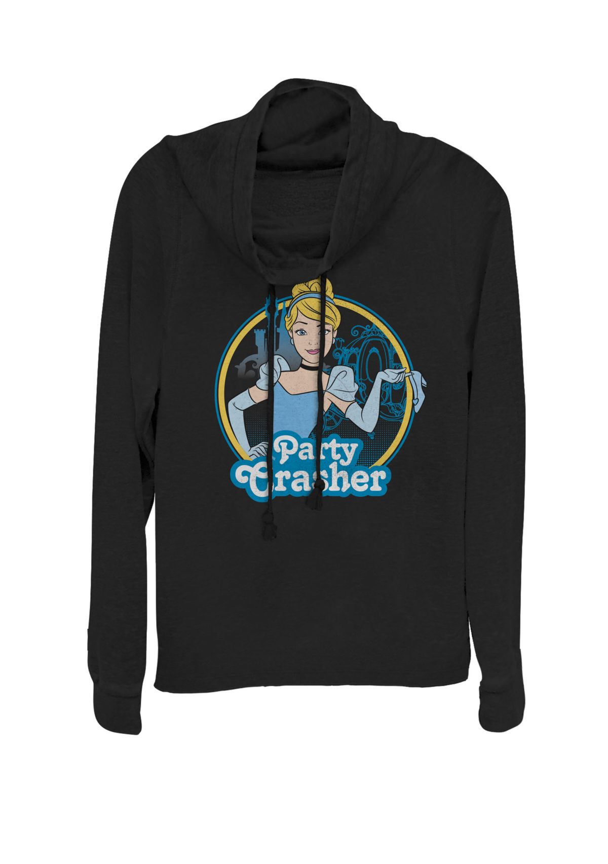 Cinderella Party Crasher Cowl Neck Graphic Pullover