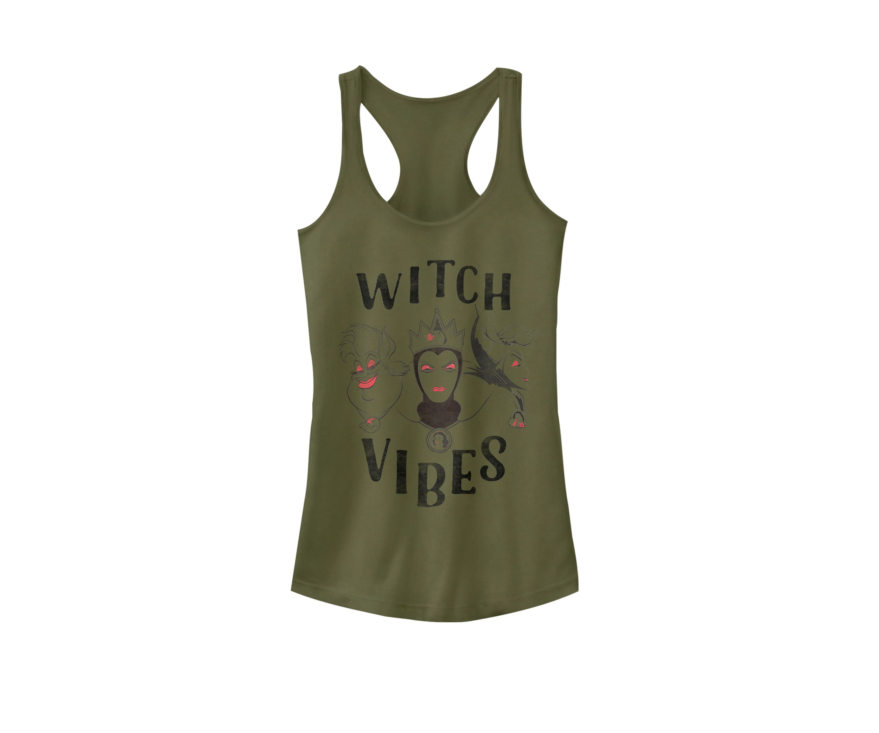 Juniors Three Evil Villains Witch Vibes Racerback Tank