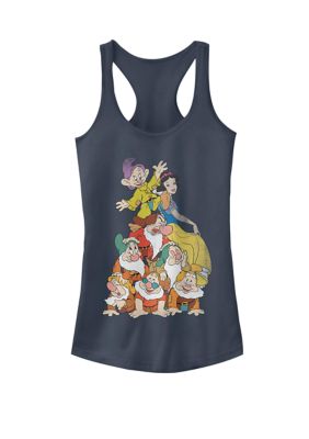 Disney Women's Snow White Seven Dwarf Stack Graphic Racerback Tank Top, XXL
