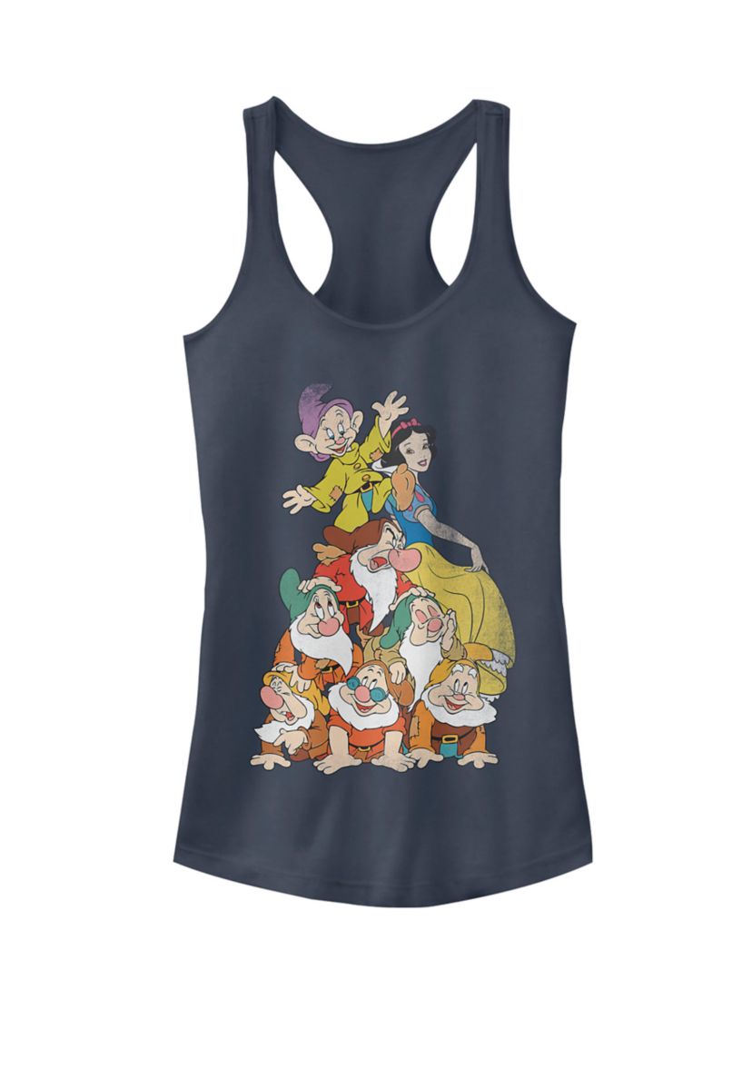 Snow White Seven Dwarf Stack Graphic Racerback Tank
