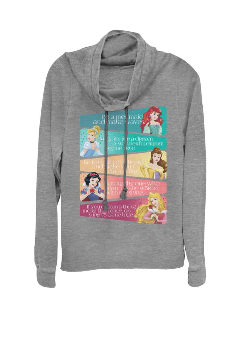 Be Like A Princess Cowl Neck Graphic Pullover