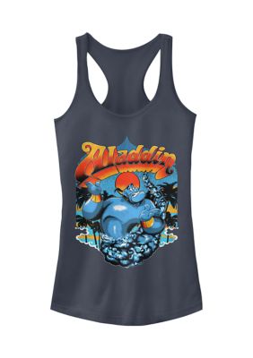 Disney Women's Aladdin Distressed Genie Retro Logo Graphic Racerback Tank Top, XXL
