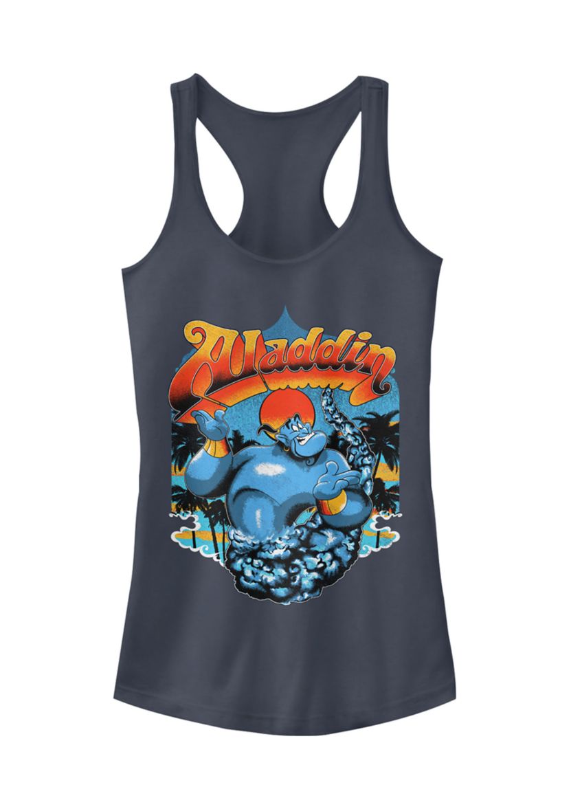 Aladdin Distressed Genie Retro Logo Graphic Racerback Tank