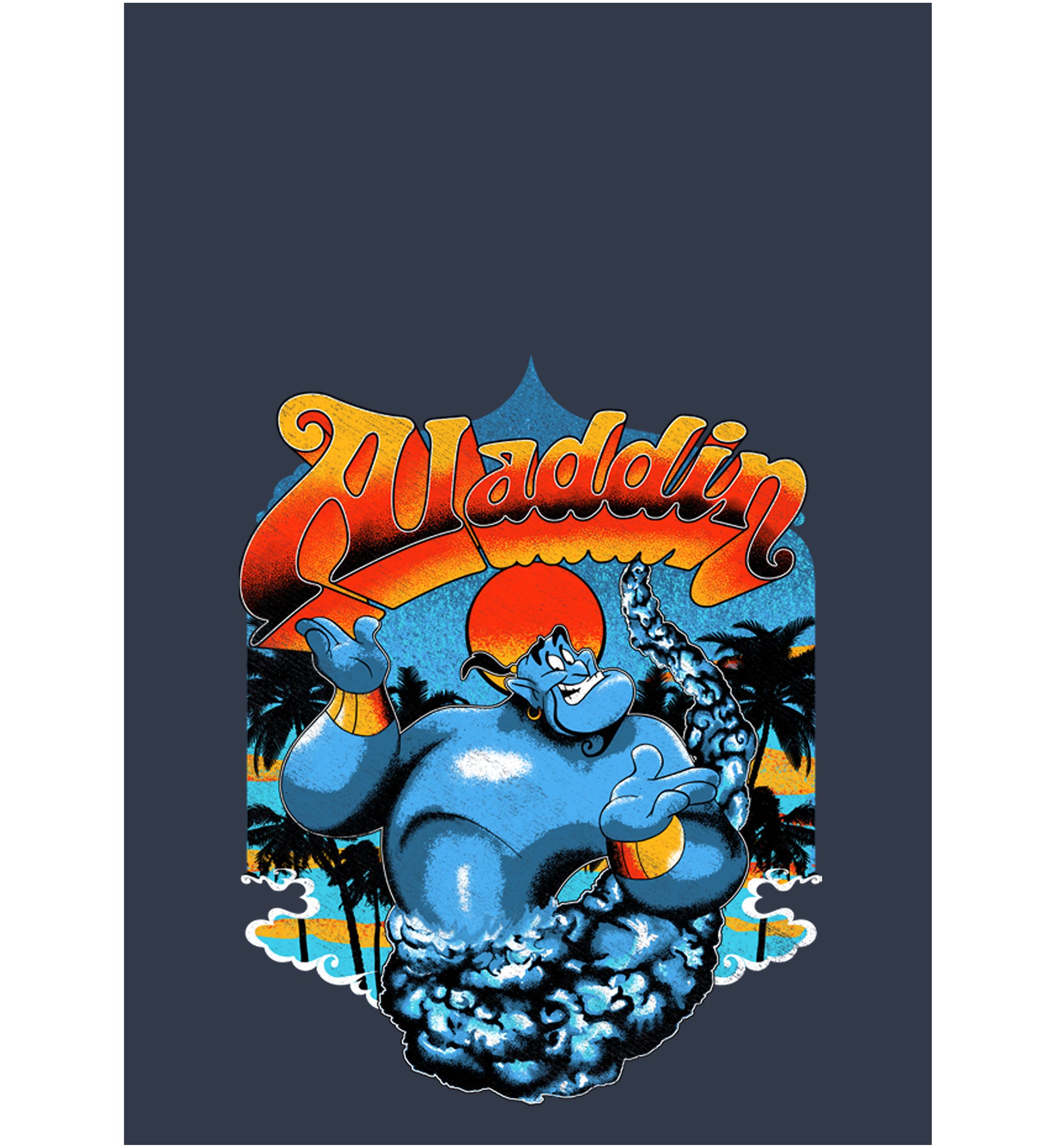 Aladdin Distressed Genie Retro Logo Graphic Racerback Tank