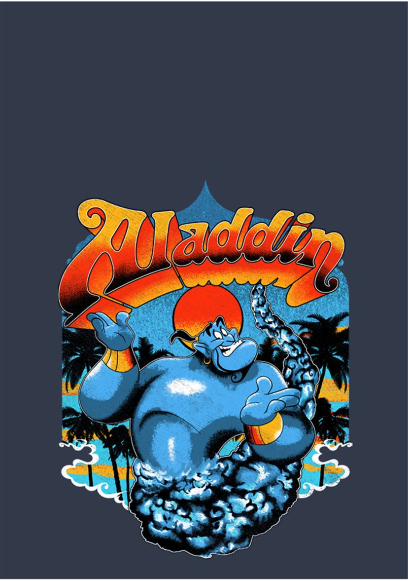 Aladdin Distressed Genie Retro Logo Graphic Racerback Tank