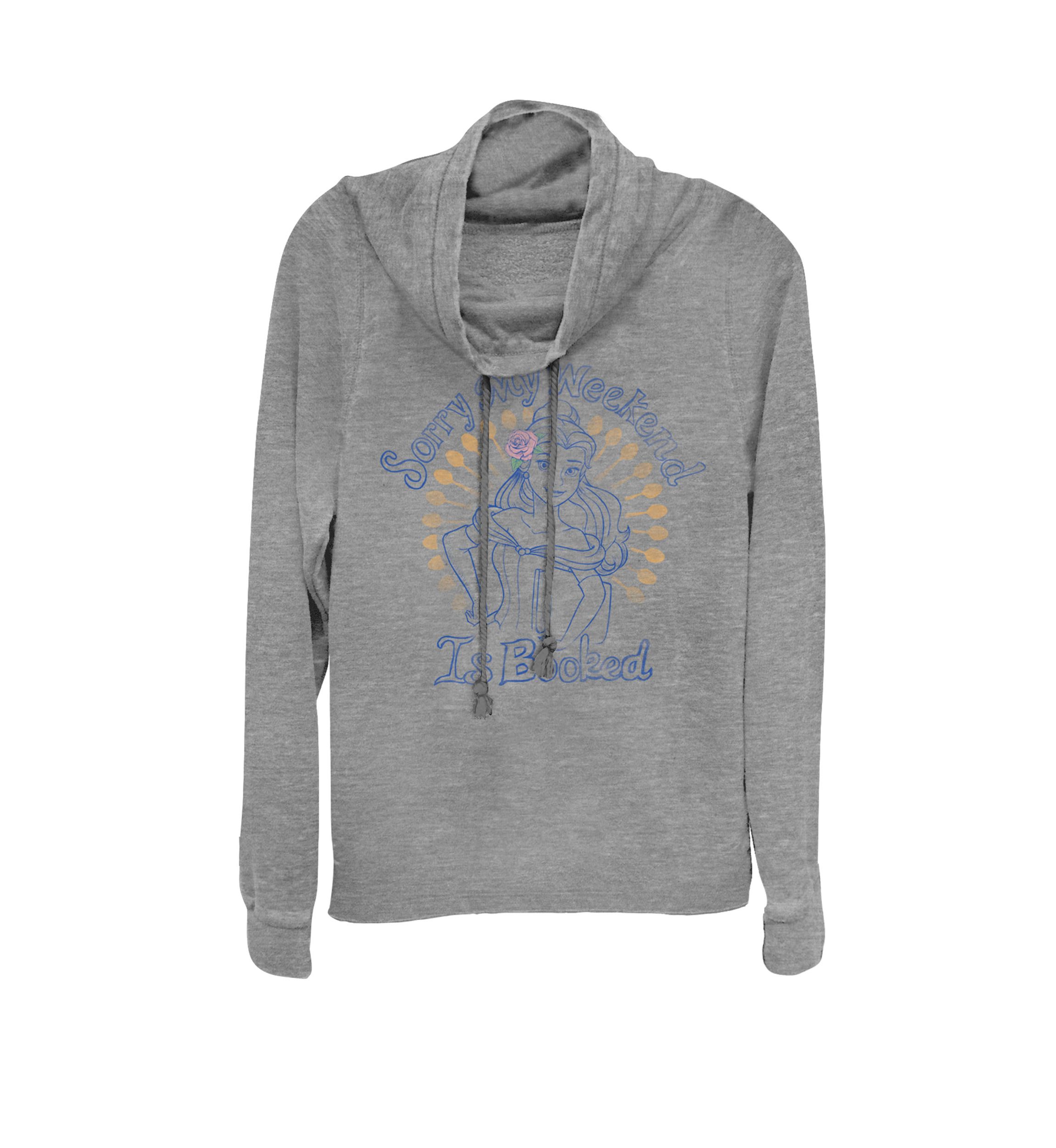 Beauty And The Beast Belle My Weekend Is Booked Cowl Neck Graphic Pullover