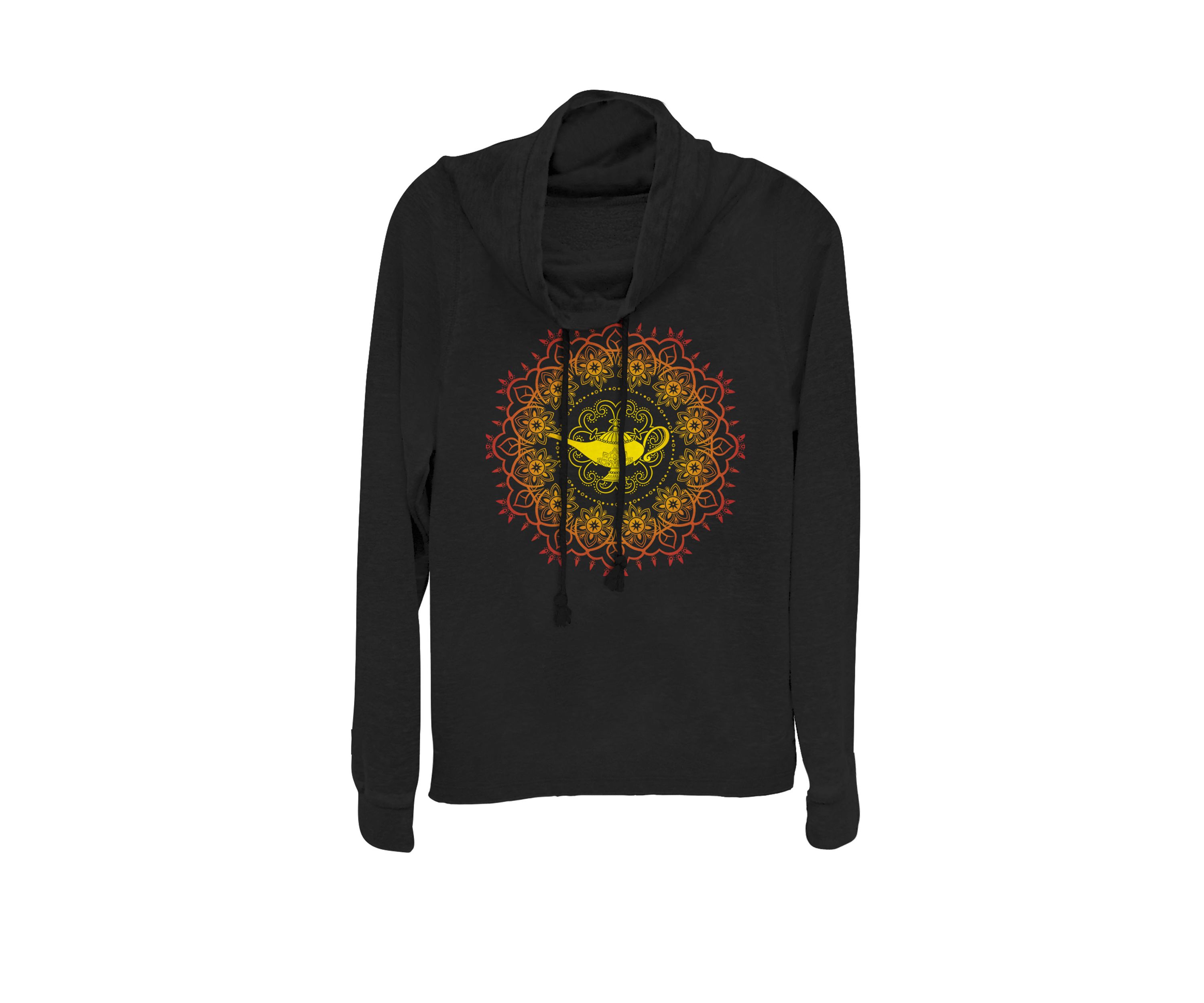 Aladdin Genies Lamp Purple Mandala Cowl Neck Graphic Pullover