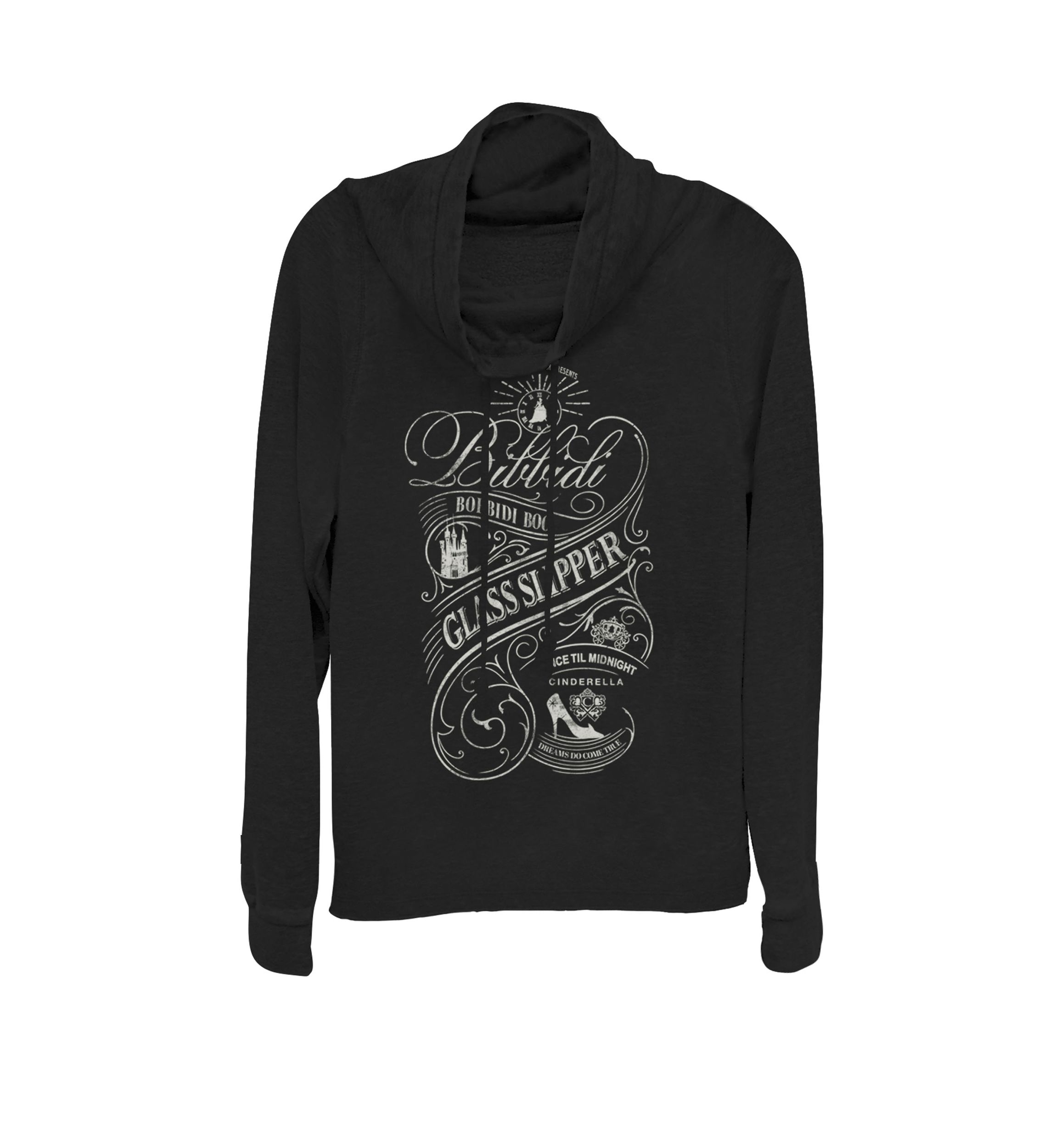 Cinderella Quote Cursive Poster Cowl Neck Graphic Pullover