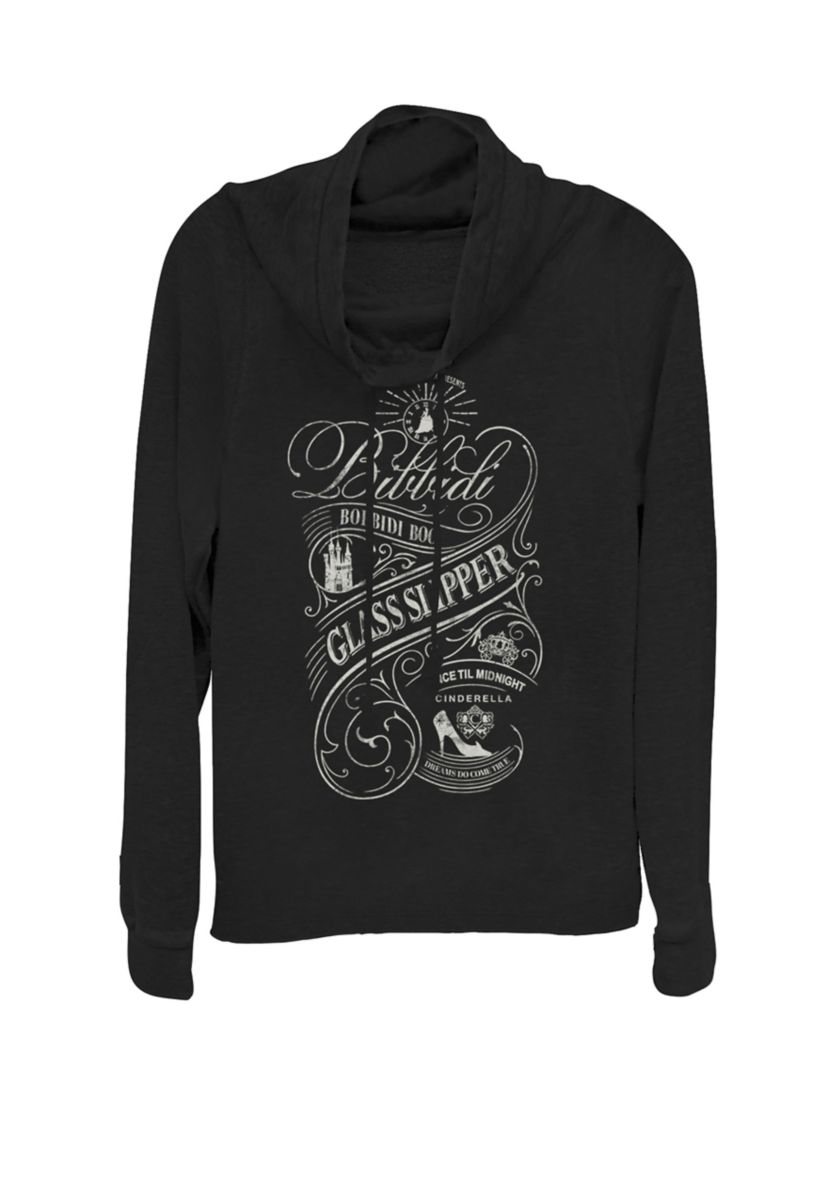 Cinderella Quote Cursive Poster Cowl Neck Graphic Pullover