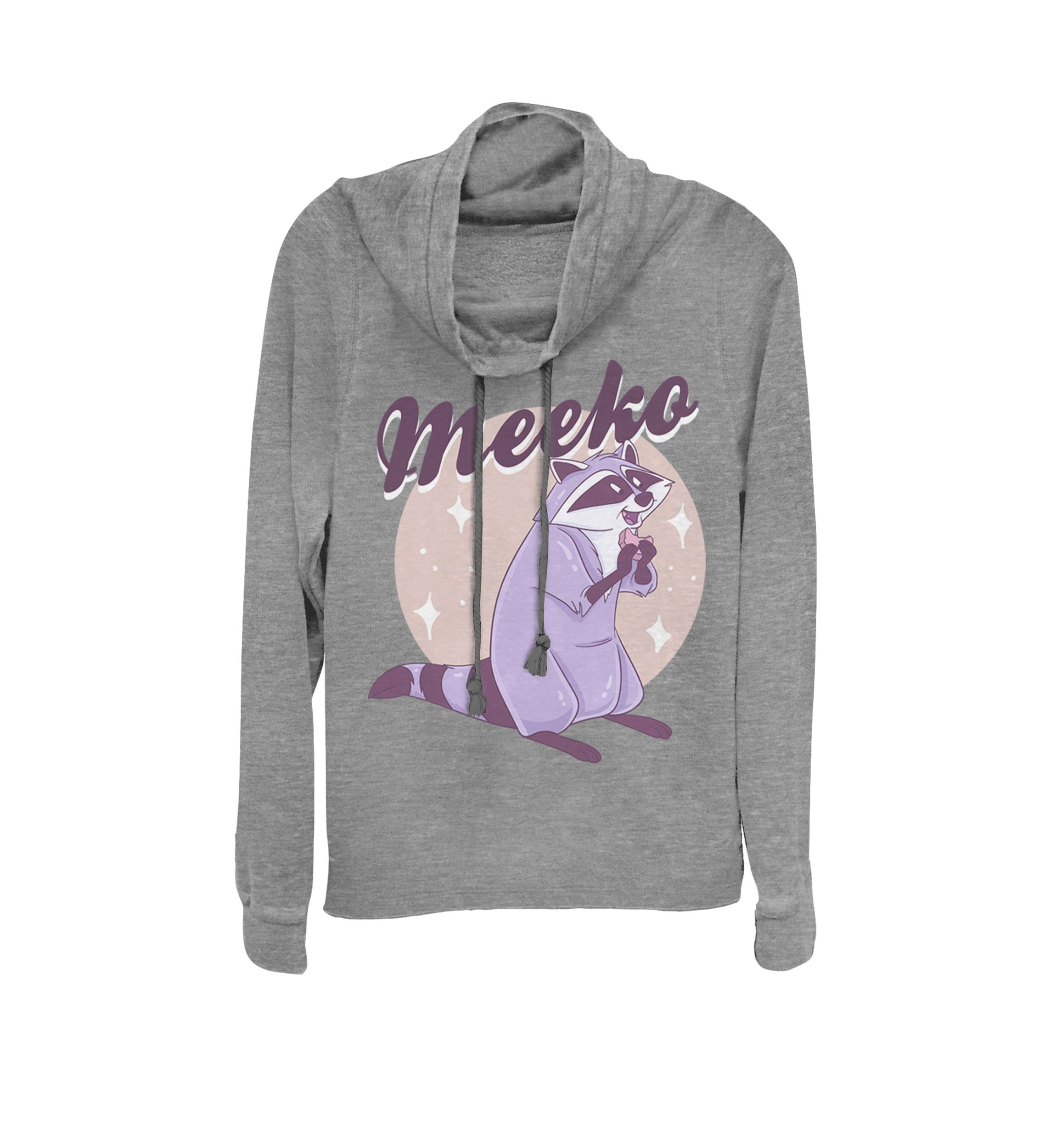 Juniors Pocahontas Pastel Meeko Cowl Neck Pullover