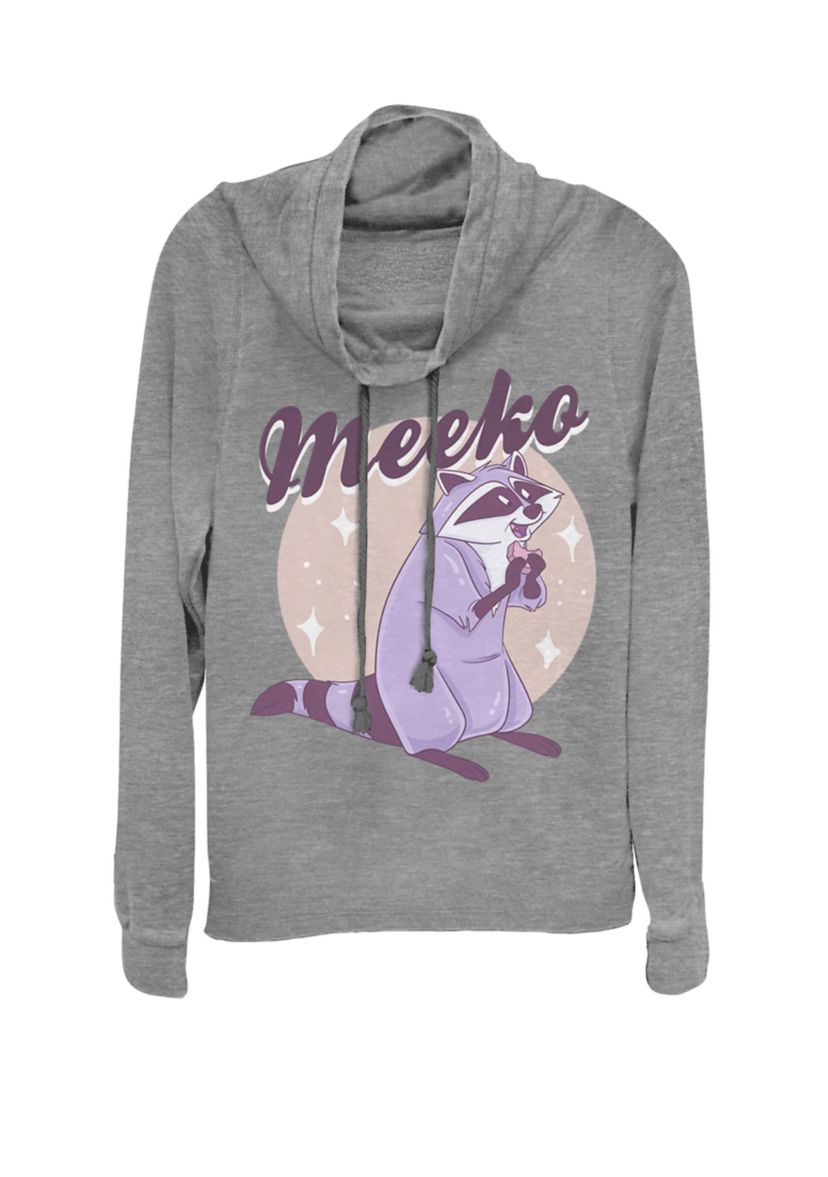 Juniors Pocahontas Pastel Meeko Cowl Neck Pullover
