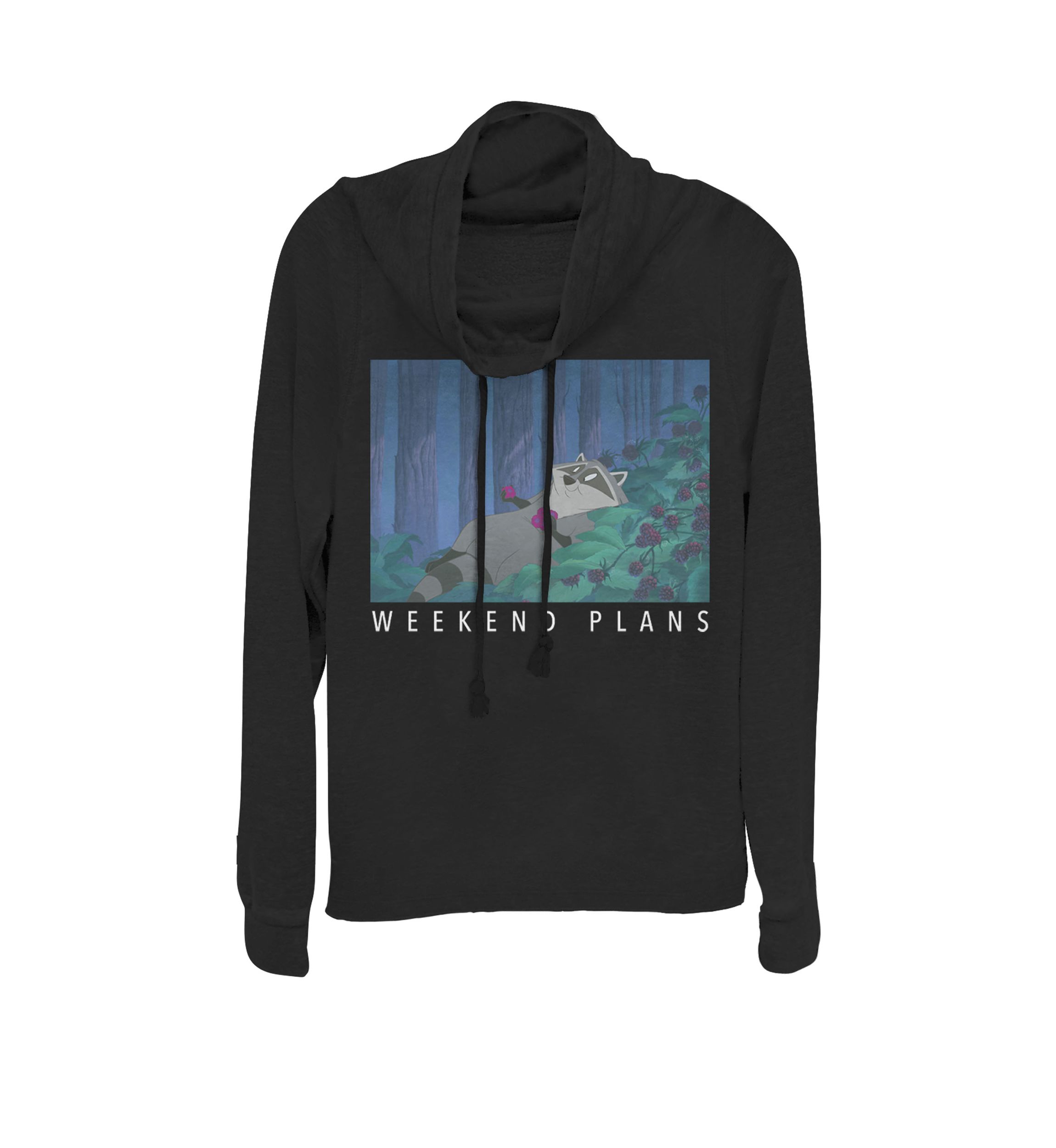 Pocahontas Meeko Weekend Plans Meme Cowl Neck Graphic Pullover