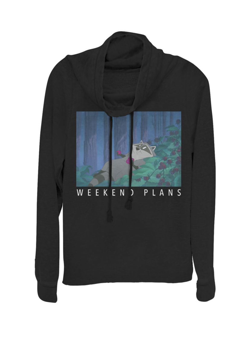 Pocahontas Meeko Weekend Plans Meme Cowl Neck Graphic Pullover