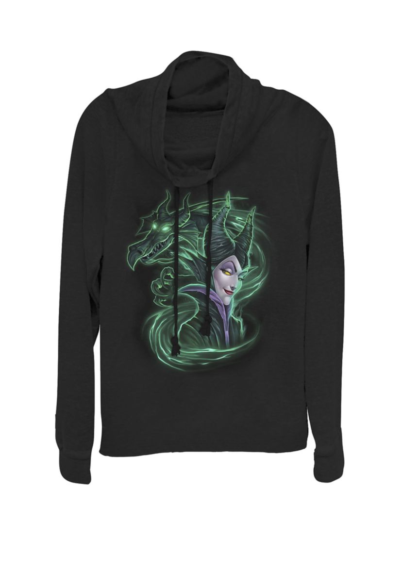 Juniors Sleeping Beauty Maleficent Dark Magic Cowl Neck Pullover
