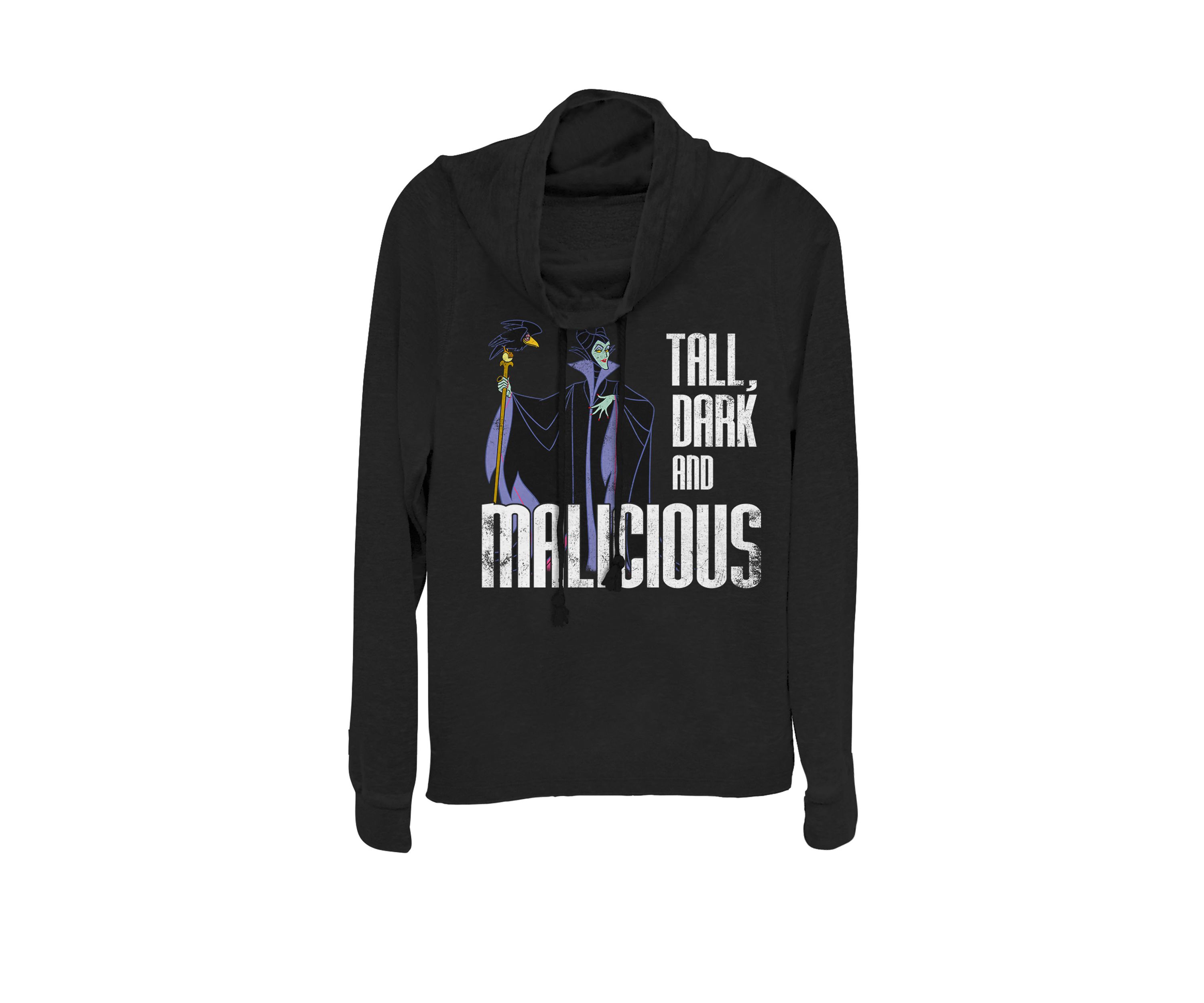 Sleeping Beauty Maleficent Tall Dark And Malicious Cowl Neck Graphic Pullover