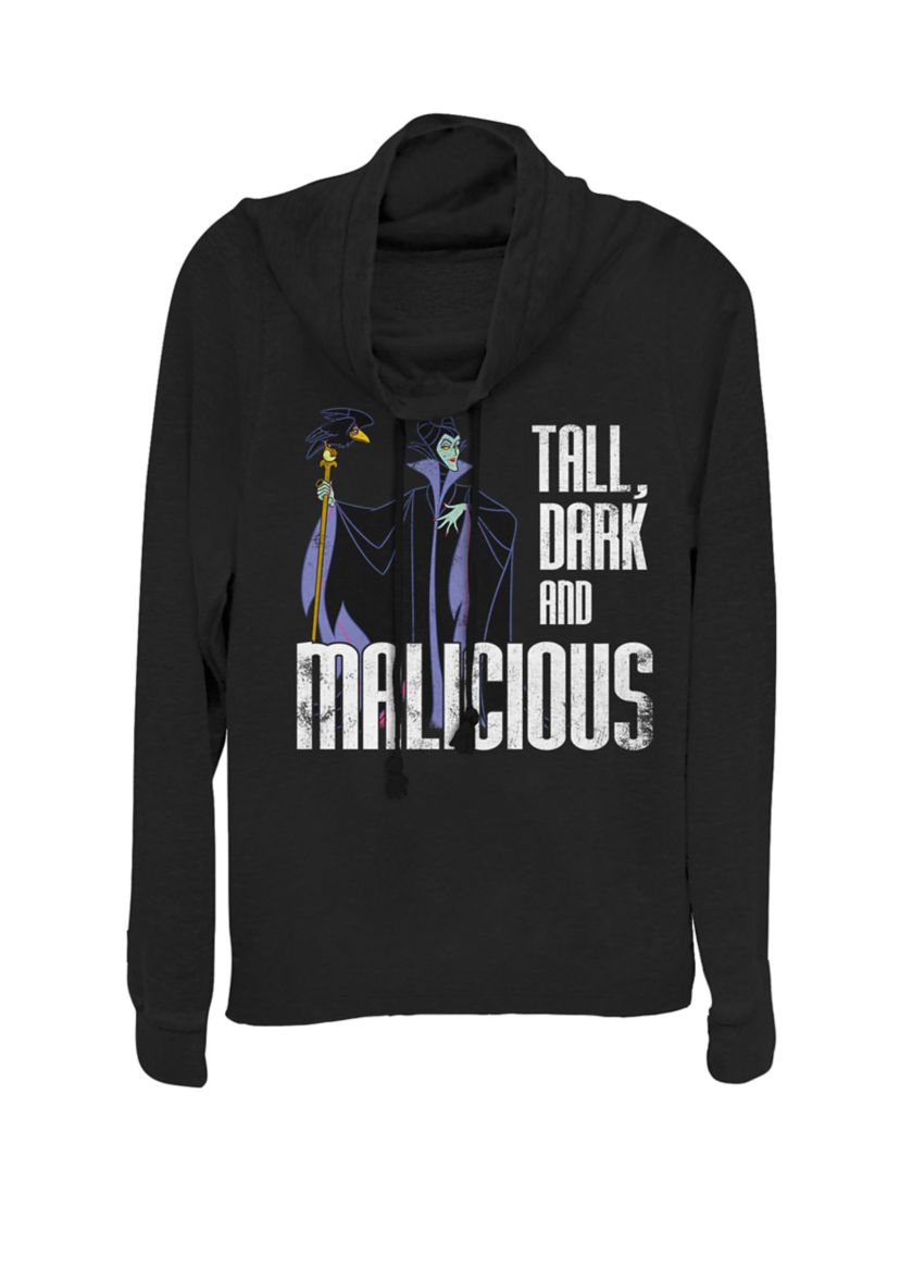 Sleeping Beauty Maleficent Tall Dark And Malicious Cowl Neck Graphic Pullover