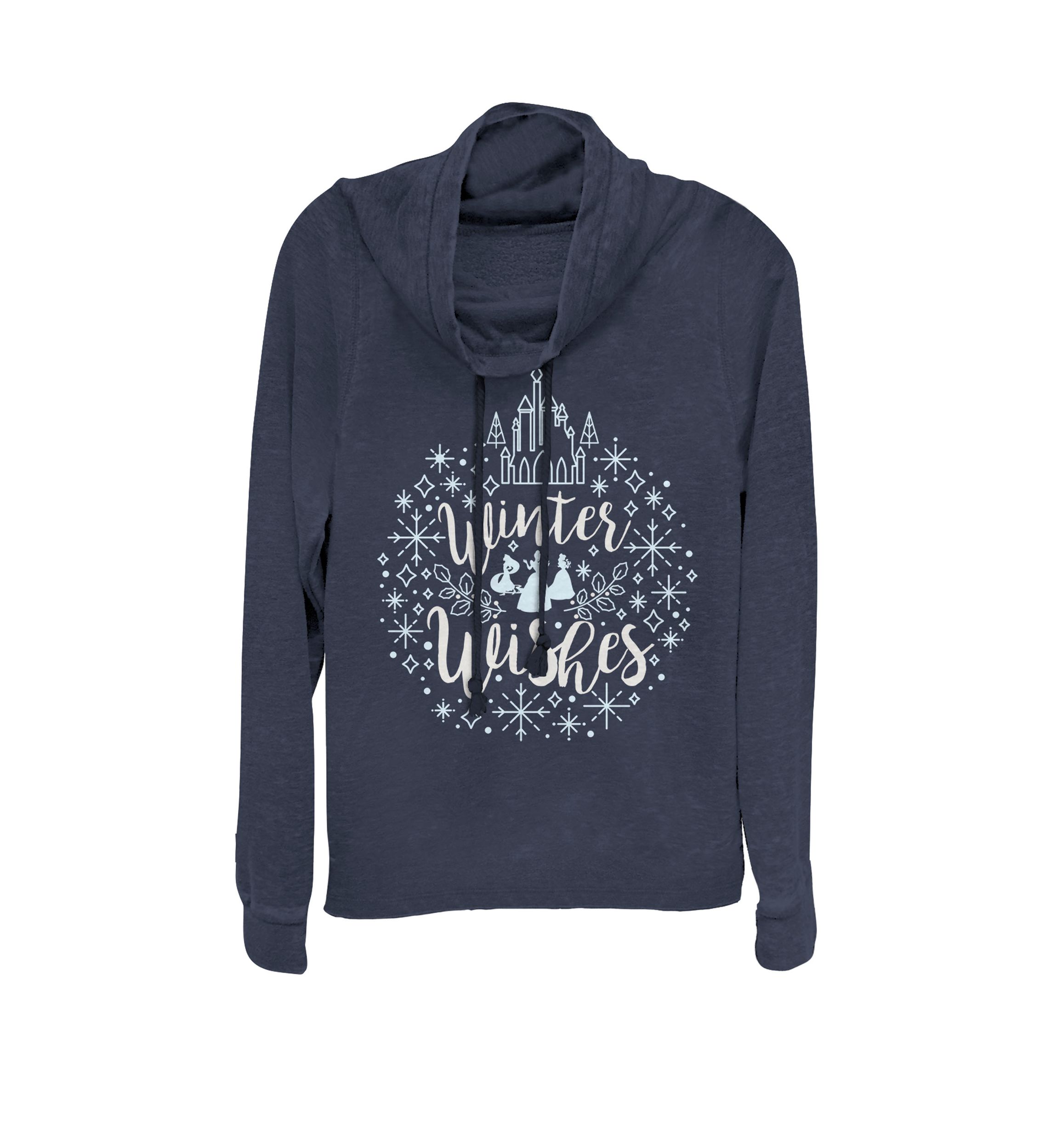 Juniors Princess Winter Wishes Cowl Neck Pullover