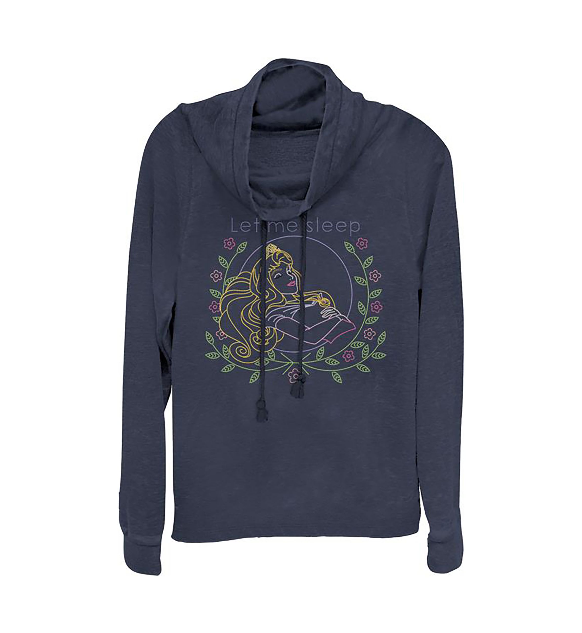 Juniors Sleeping Beauty Aurora Let Me Sleep Cowl Neck Pullover
