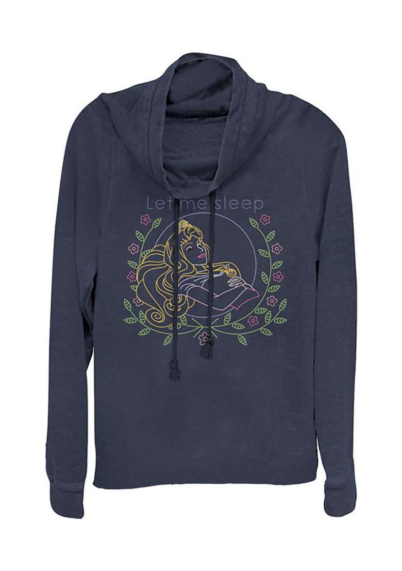 Juniors Sleeping Beauty Aurora Let Me Sleep Cowl Neck Pullover