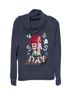 Disney The Little Mermaid Ariel Seas The Day Cowl Neck Graphic Pullover