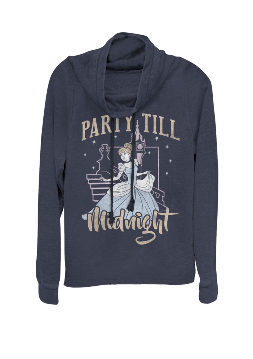Cinderella Party Til Midnight Cowl Neck Graphic Pullover