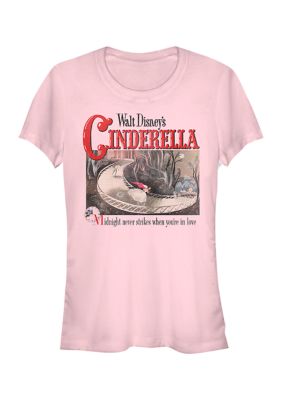 Disney Women's Juniors' Cinderella Cover Graphic T-Shirt, Pink, Medium