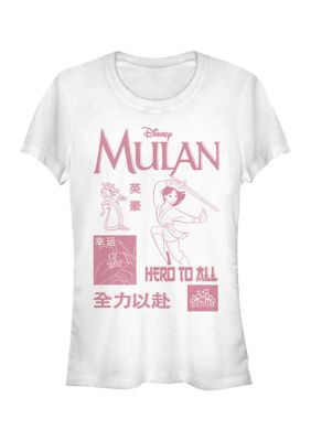 Disney Princess Women's Mulan Grid Graphic T-Shirt, White, Small