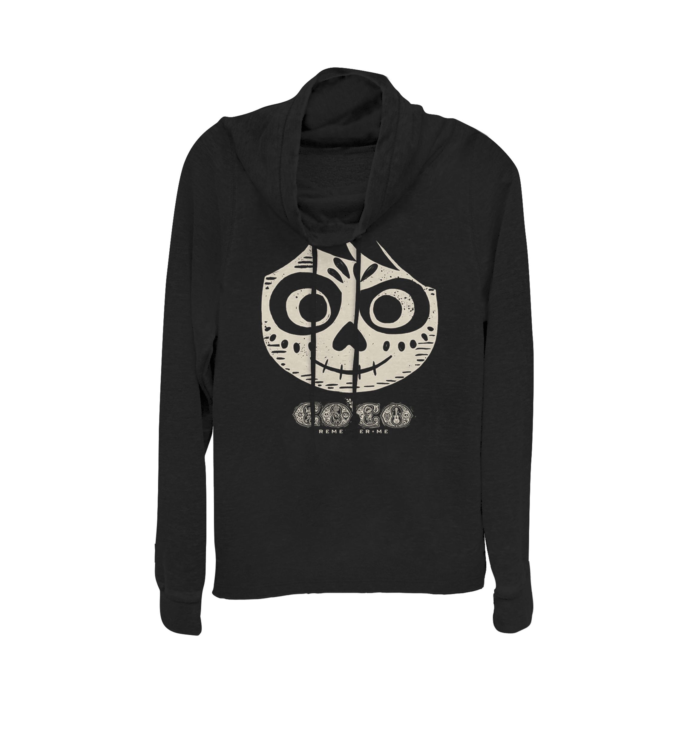 Coco Miguel Skeleton Face Cowl Neck Graphic Pullover