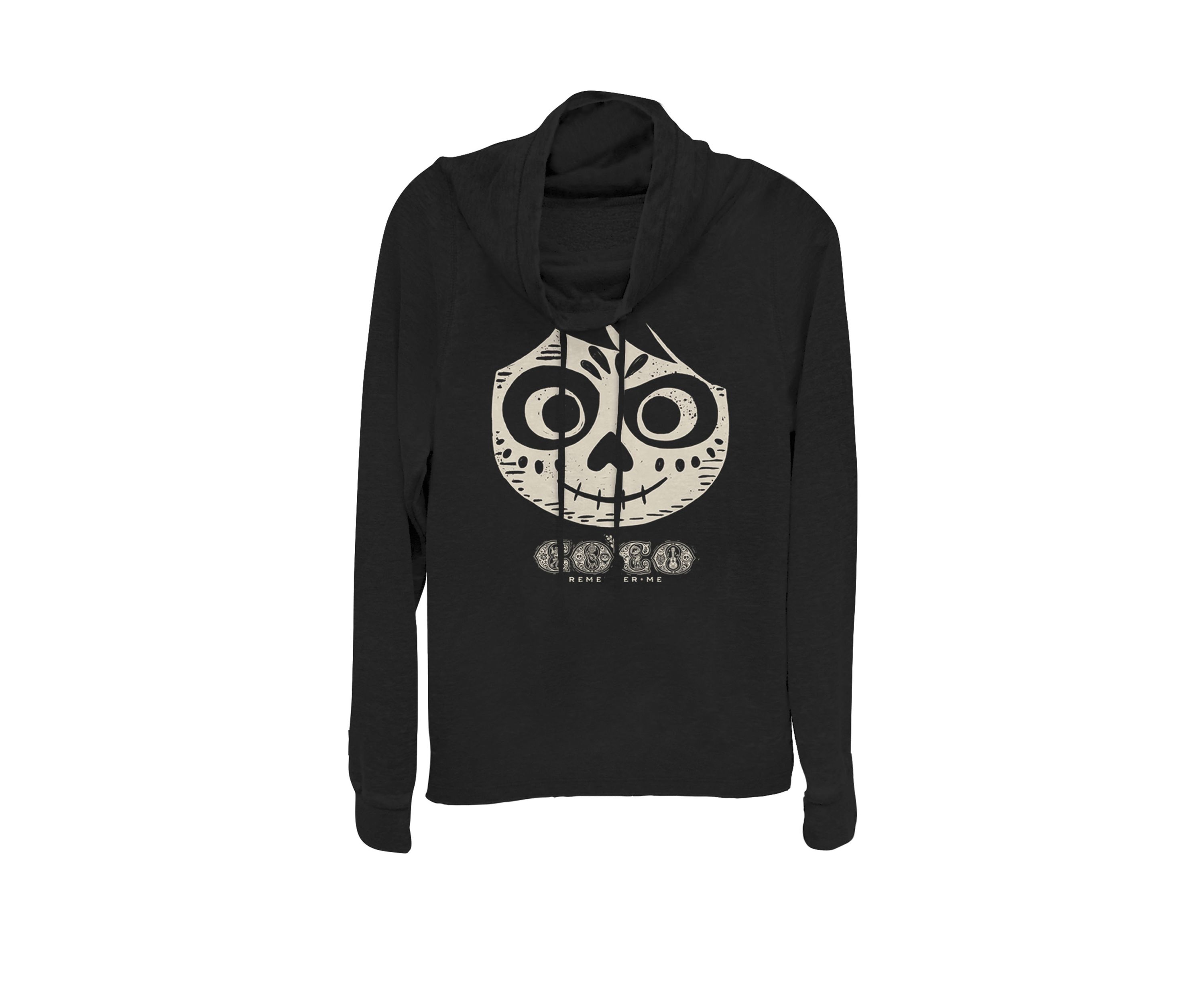 Coco Miguel Skeleton Face Cowl Neck Graphic Pullover