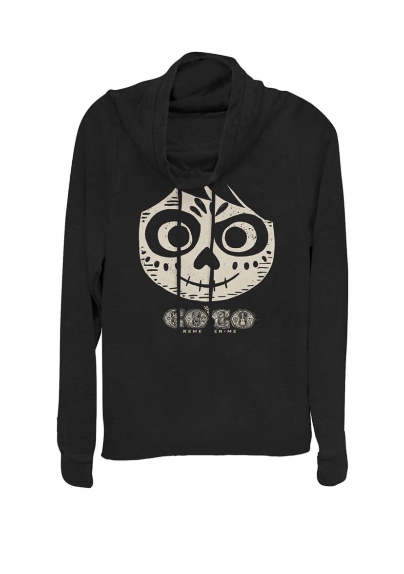 Coco Miguel Skeleton Face Cowl Neck Graphic Pullover